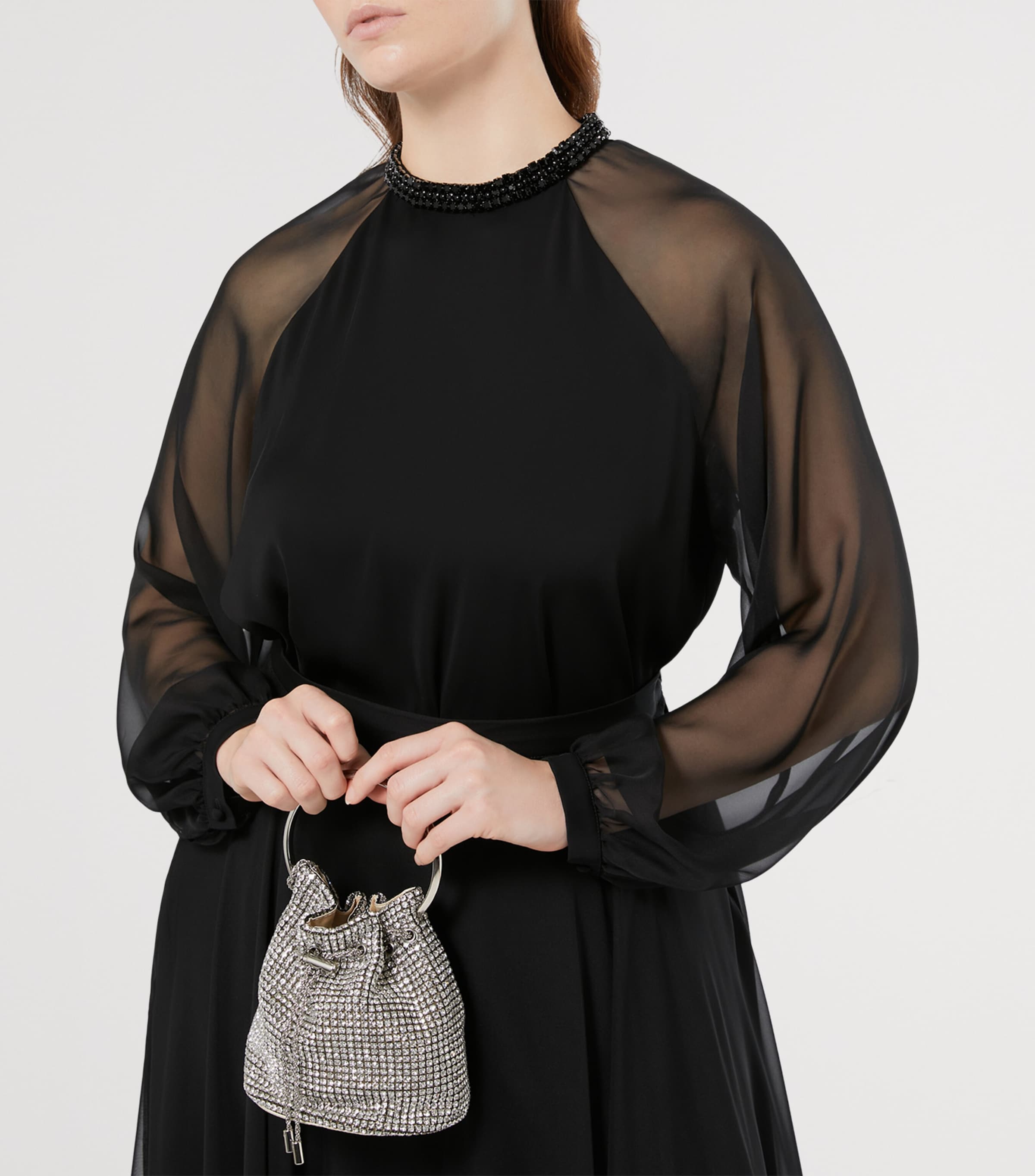 Cady Chiffon-Sleeve Cambusa Blouse BLACK Image 4