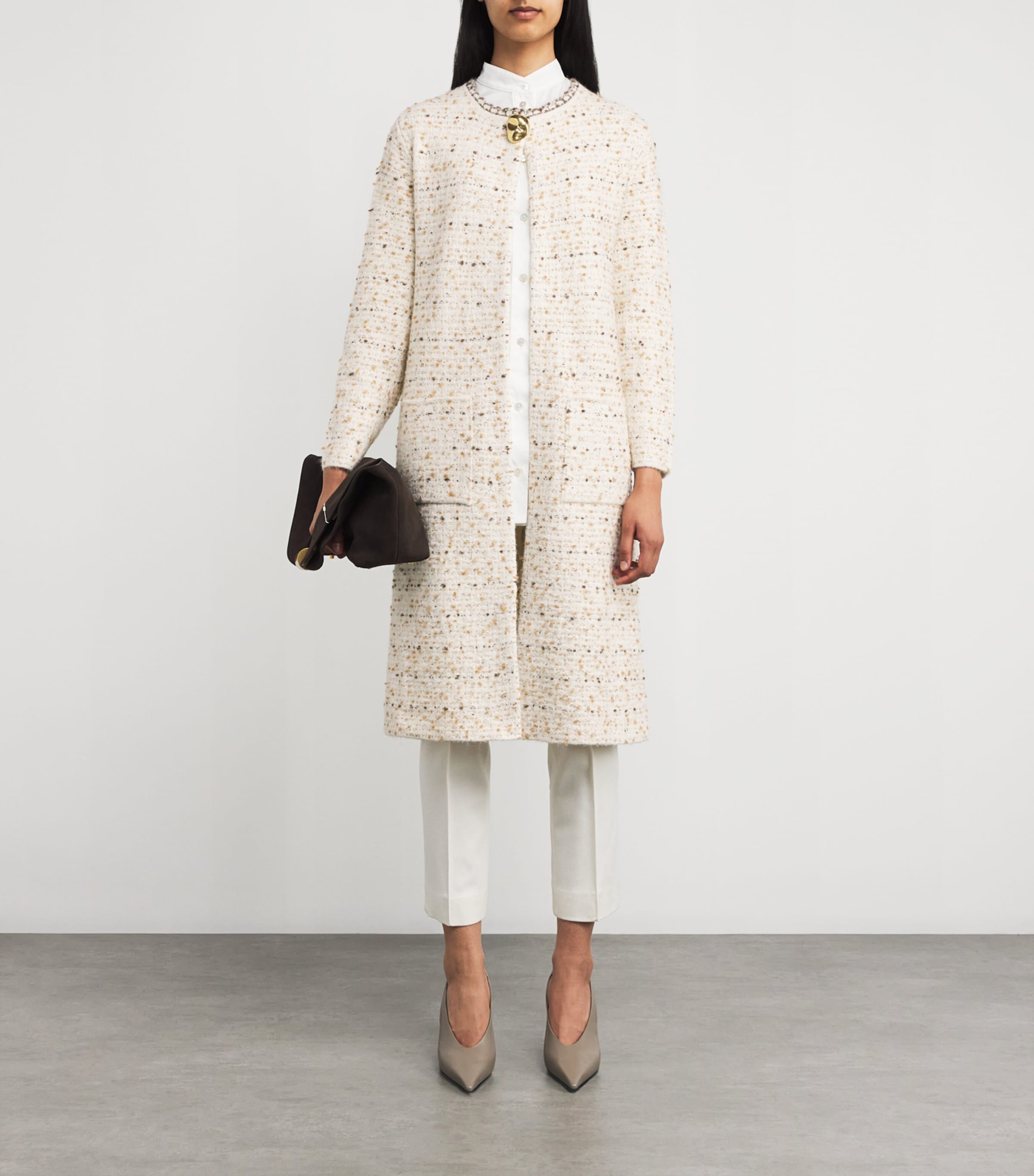 Fabiana Filippi Top-Button Long Coat | Harrods US