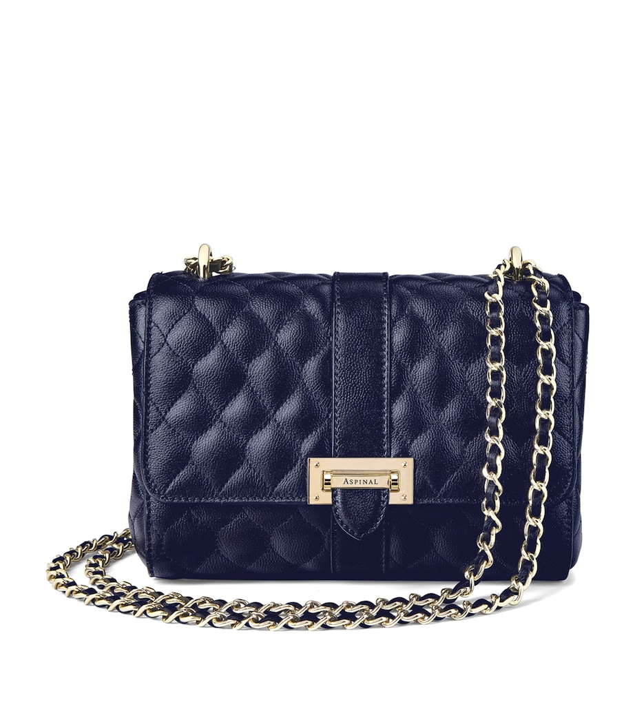 Small Leather Lottie Cross-Body Bag NAVY Image 6