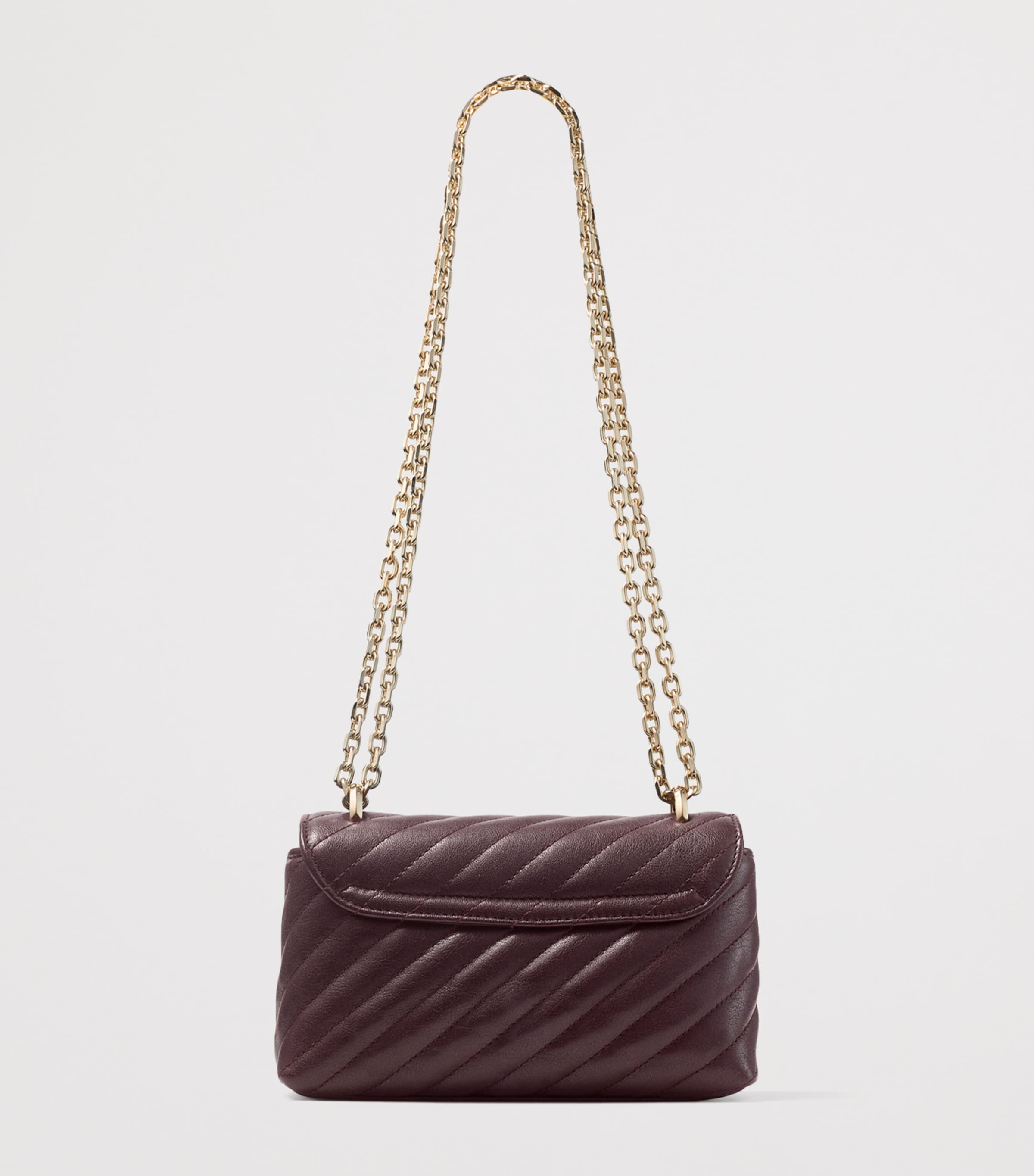 Medium Quilted Leather Curve Cross-Body Bag DEEP MERLOT/SHINY GO Image 4