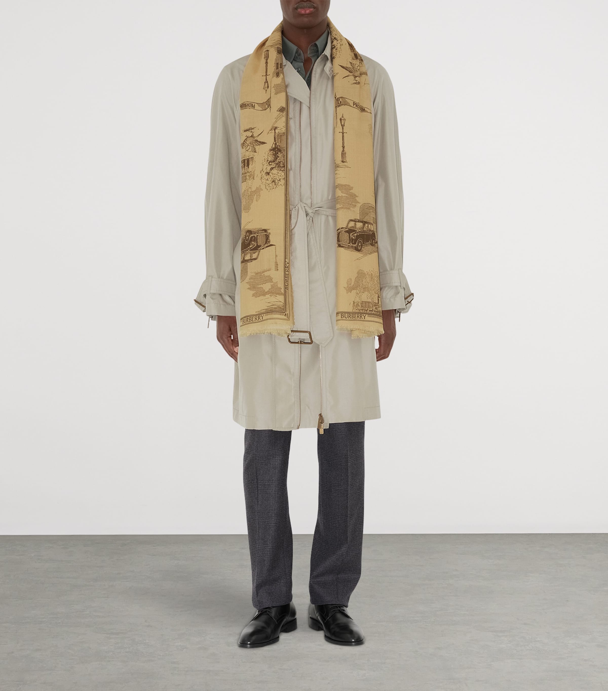 Burberry Silk-Wool London Landmarks Scarf Sand Image 5