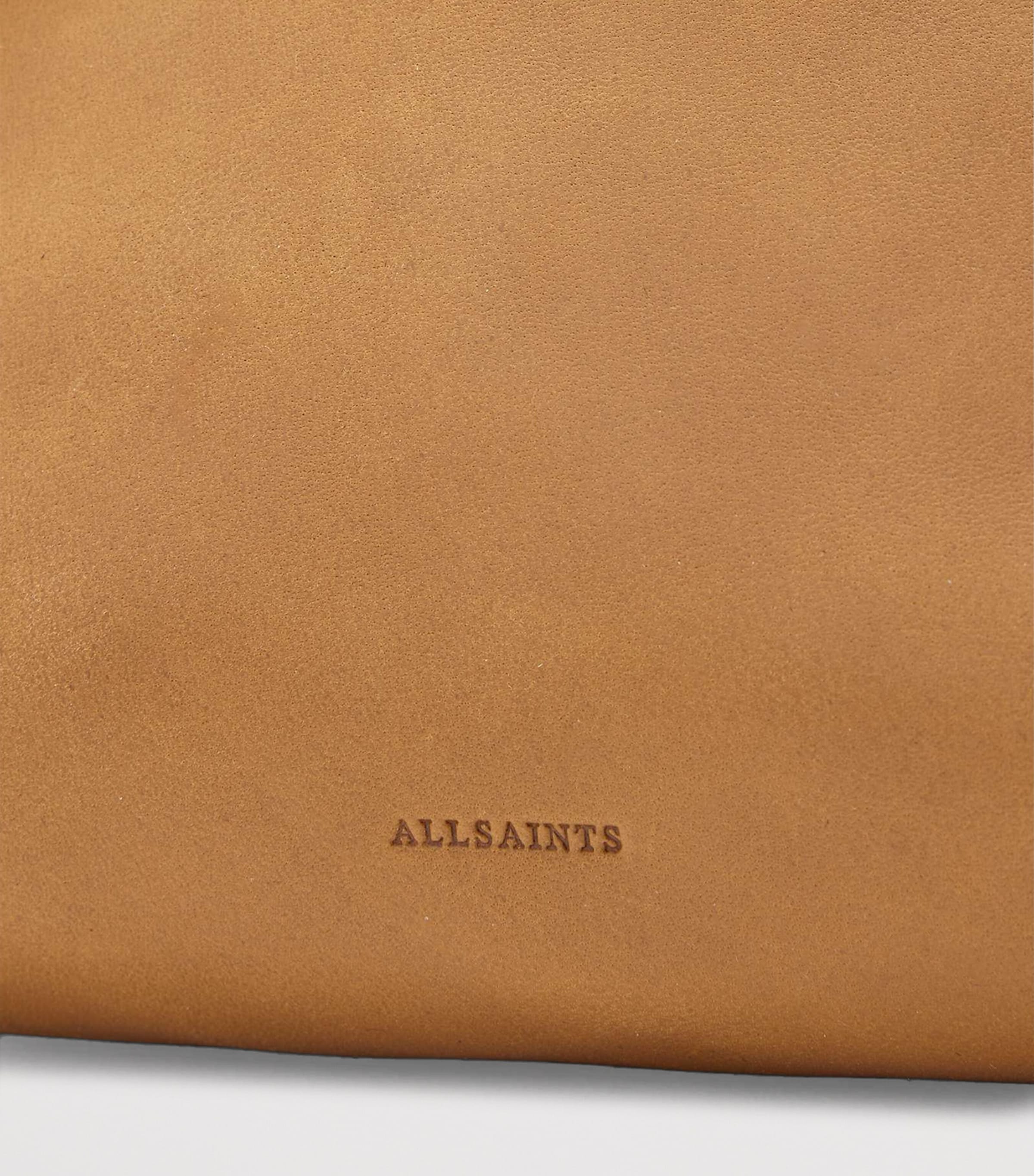 AllSaints Calfskin Rosalie Arc Cross-Body Bag Toffee Brown Image 6