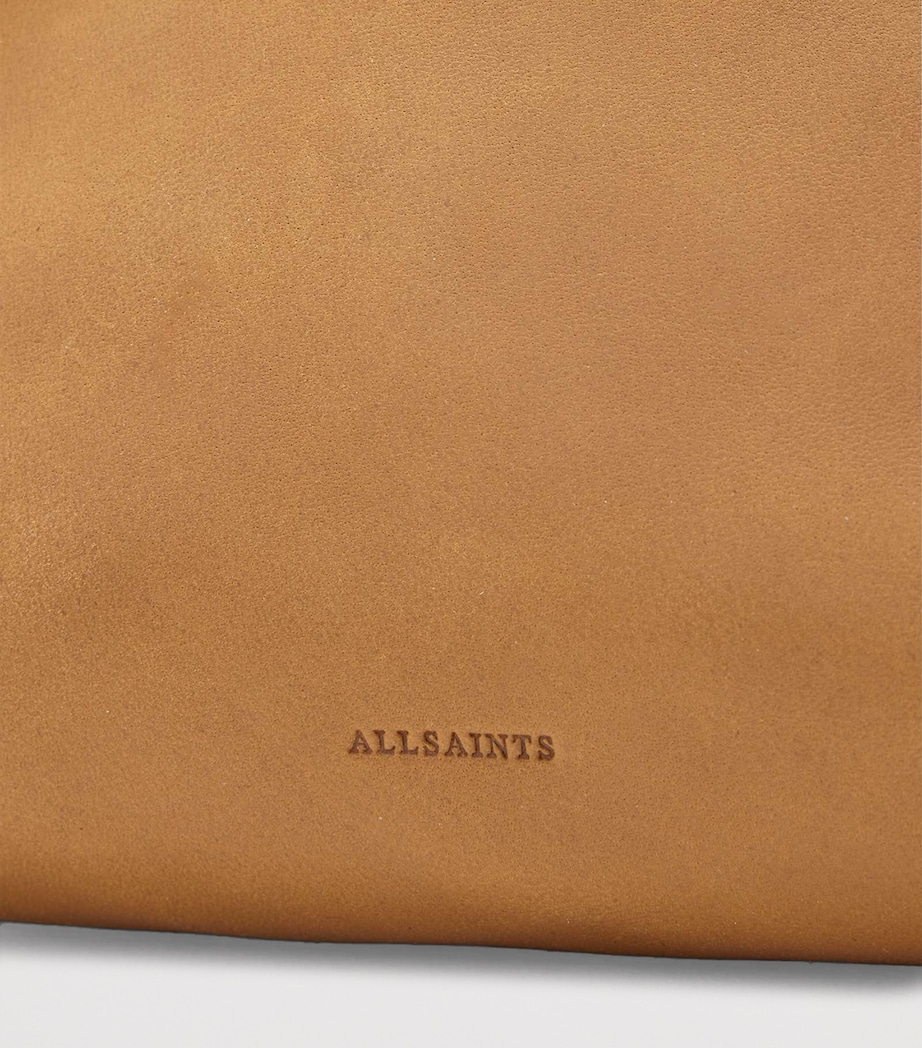 AllSaints Calfskin Rosalie Arc Cross-Body Bag Toffee Brown Image 6