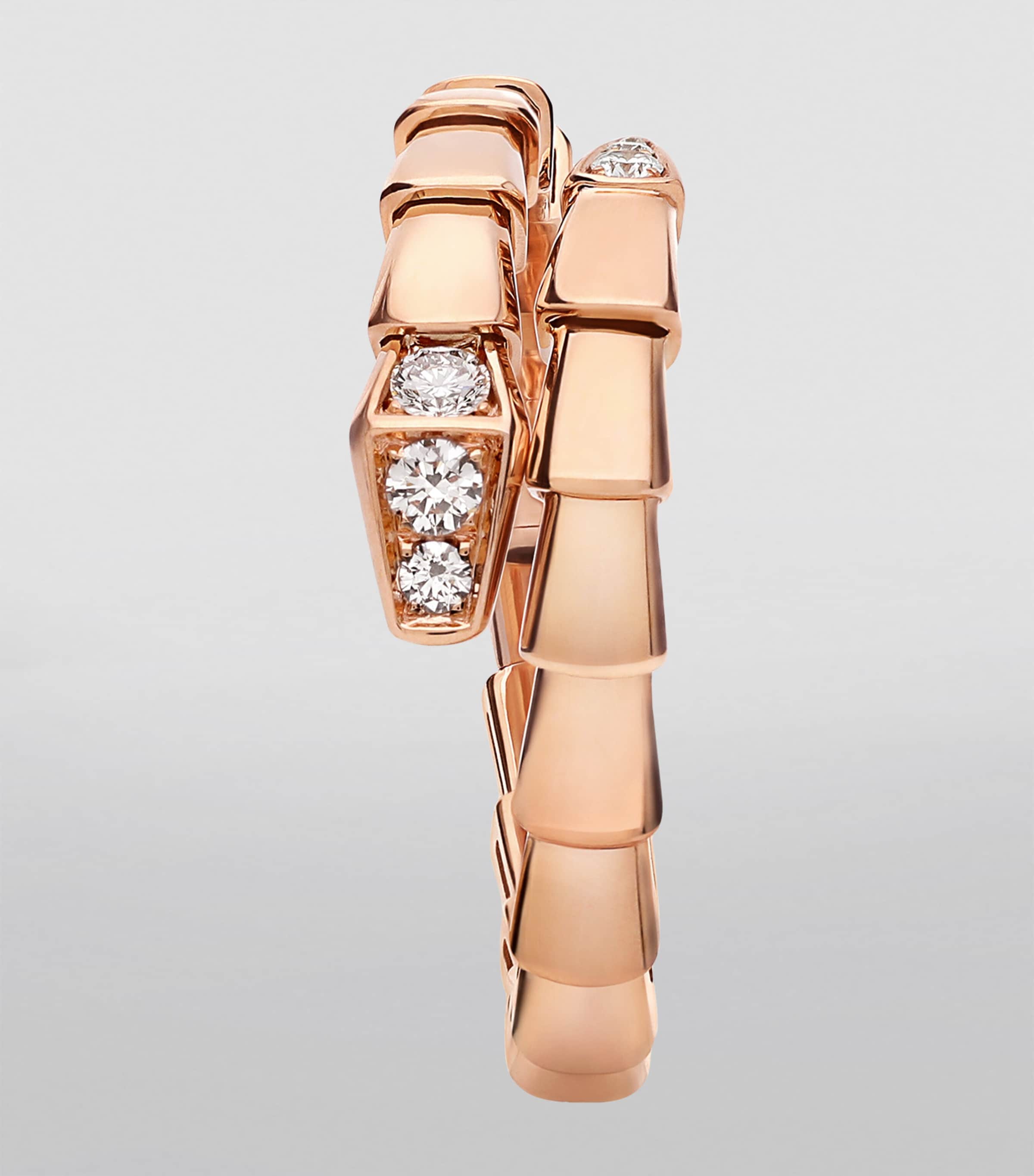 Bvlgari Rose Gold and Diamond Serpenti Viper Ring Pink Gold Image 2
