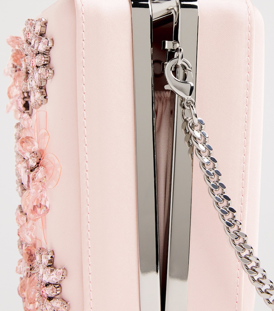 Mini Satin Crystal-Embellished Top-Handle Bag PINK Image 6