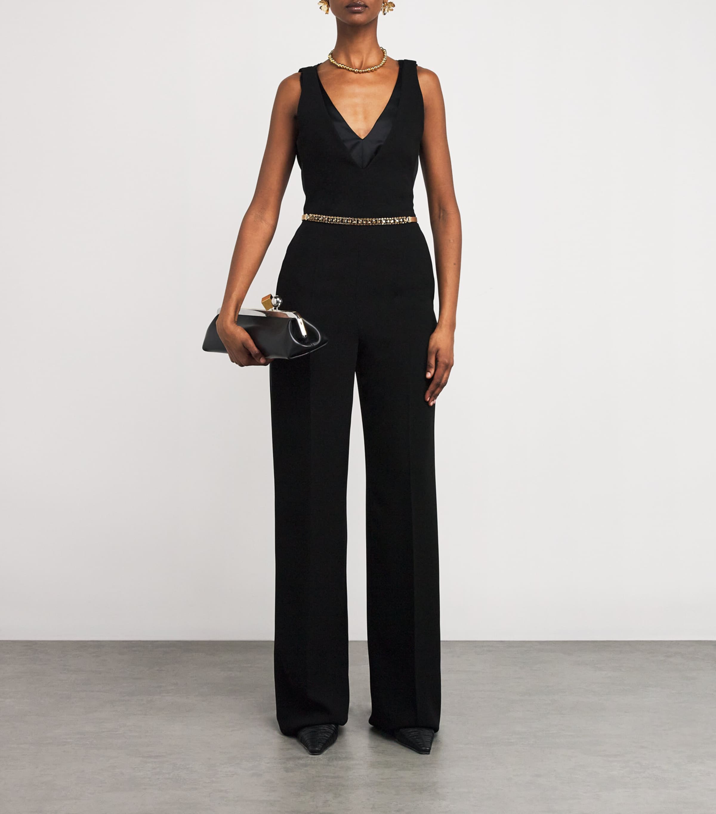 【Max Mara】 Embellished belt Max Mara Gioras Slim Embellished Leather Belt In Nero | ModeSens