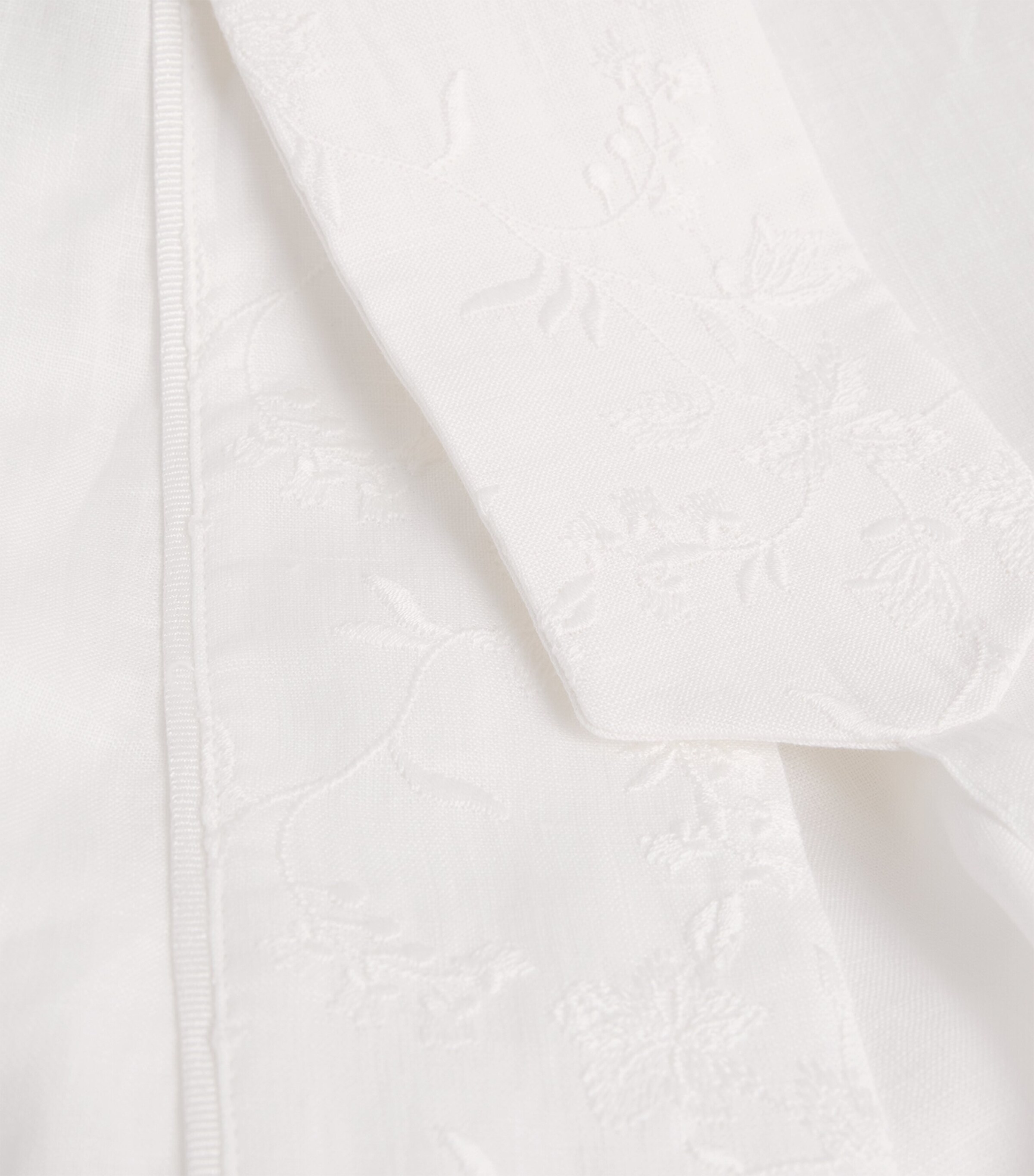 Eleventy Womens x Harrods Linen Embroidered Kimono Bianco Image 5