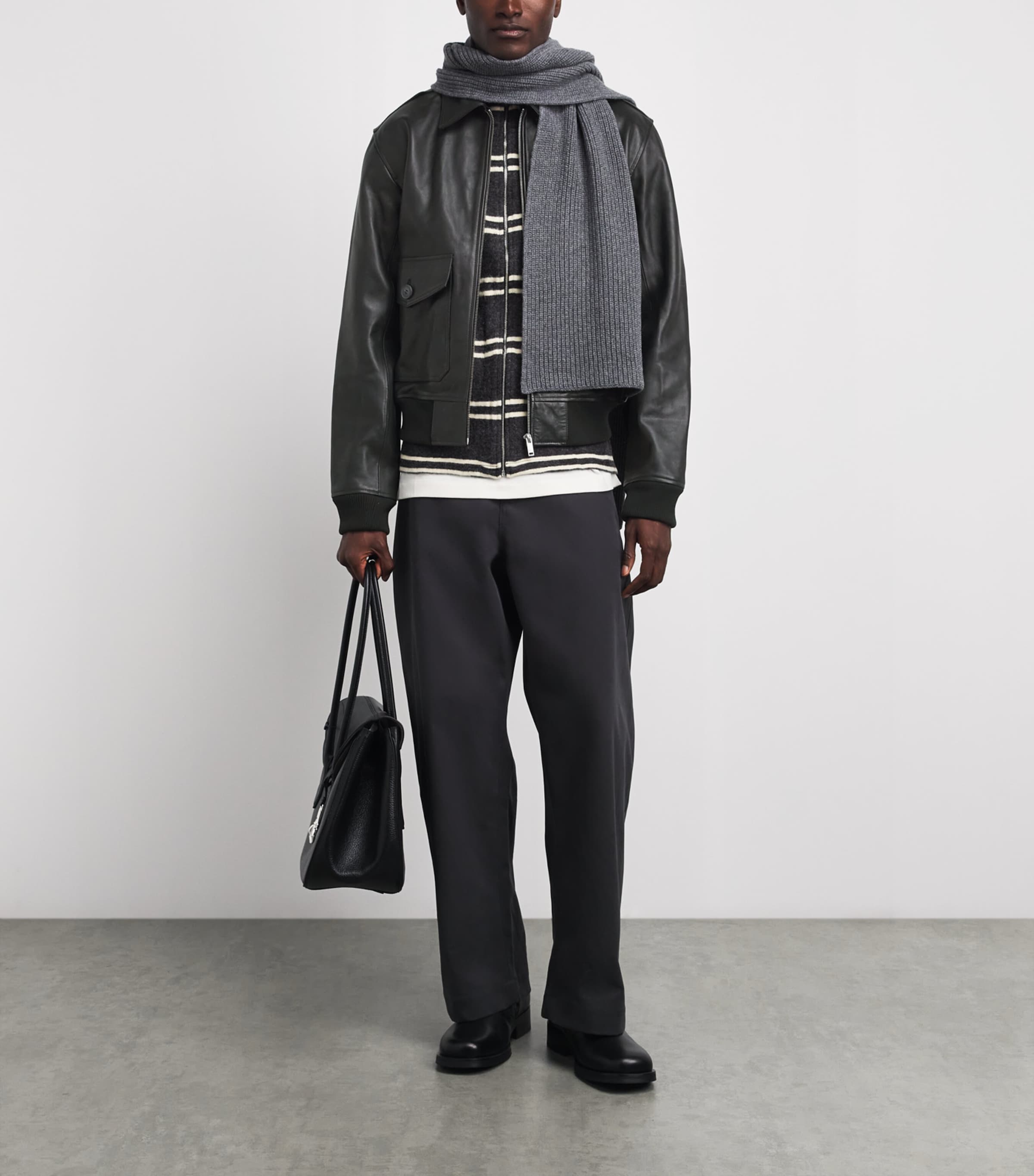 A.P.C. Mens Gael Leather Jacket Lzz Black Image 2