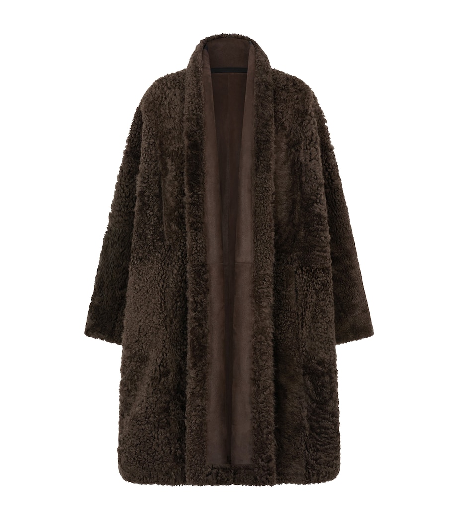 TOM FORD Womens Shearling Reversible Cocoon Coat Cfb Image 1