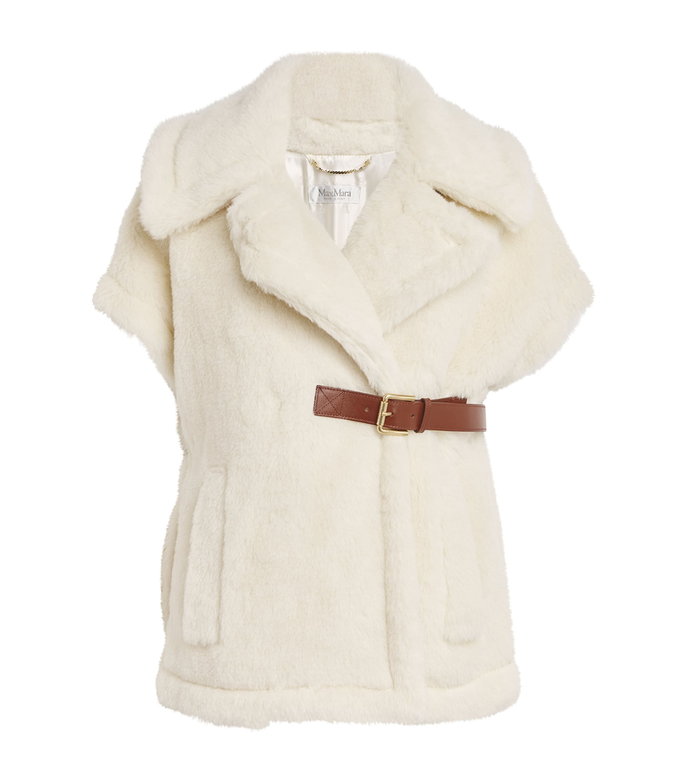 Shop Max Mara Alpaca-wool-silk Cape In White