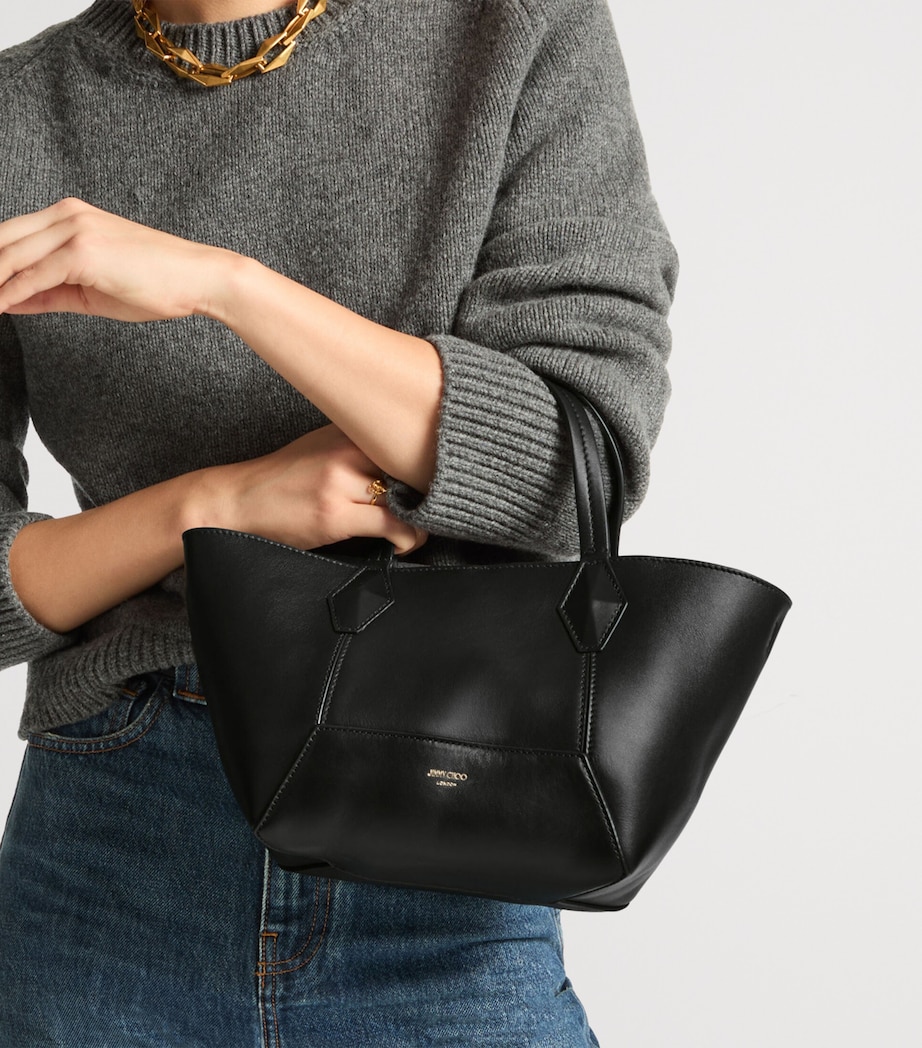 Jimmy Choo Diamond Small Leather Tote Bag Black Image 2