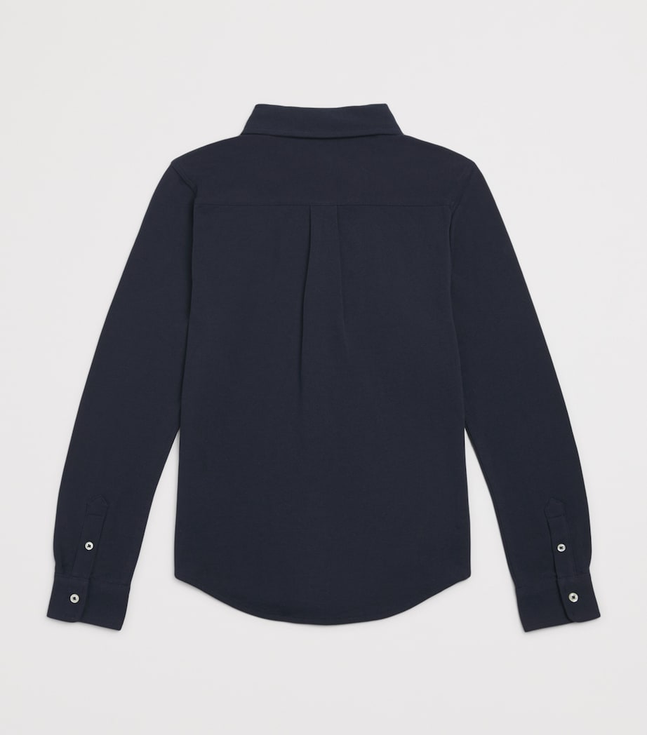 Cotton Piqué Shirt (6-14 Years) AVIATOR NAVY Image 2