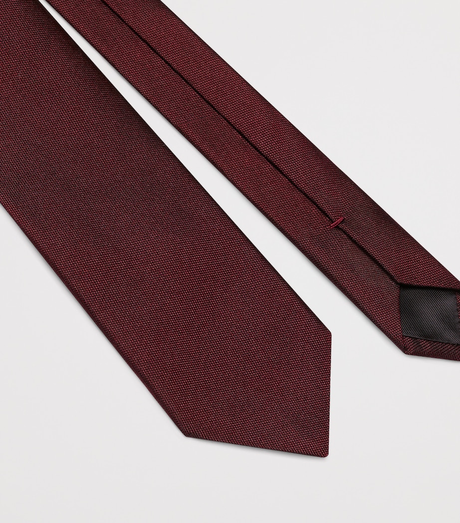 Silk Tie BURGUNDY Image 2