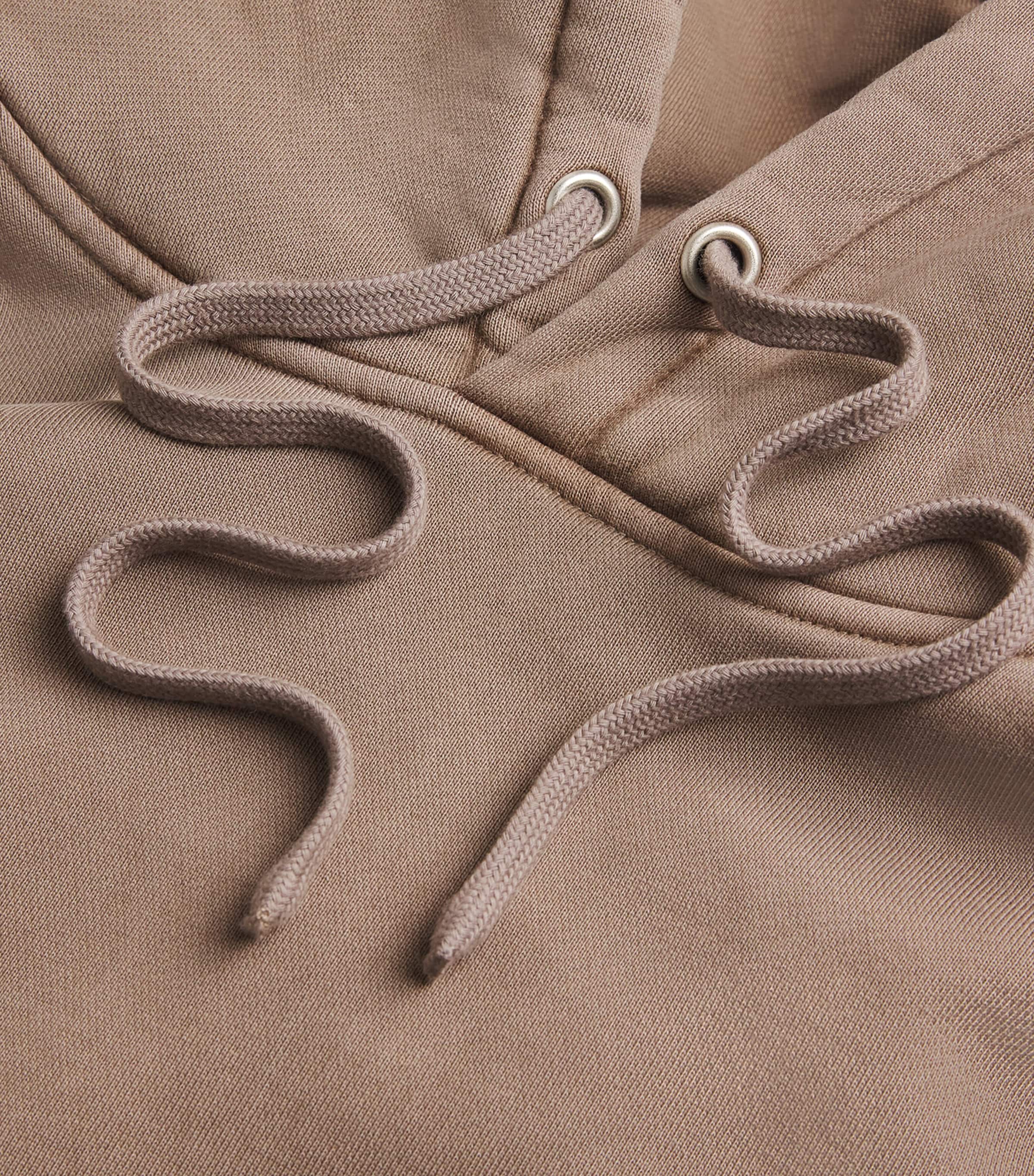 Cotton Fleece Relaxed Hoodie TRUFFLE Image 5