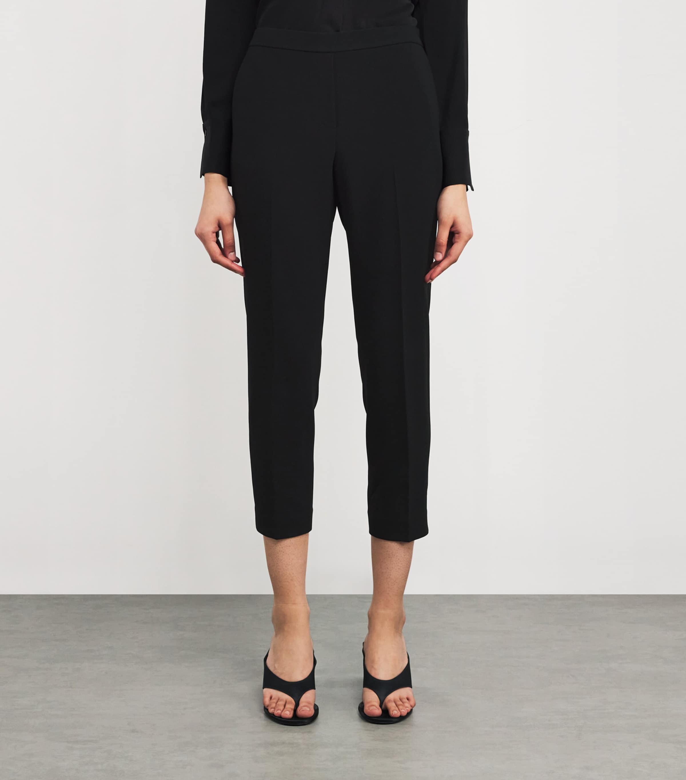 Theory Womens Cropped Treeca Trousers Black Image 3