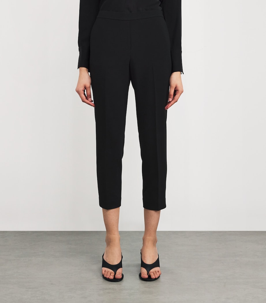 Theory Womens Cropped Treeca Trousers Black Image 3
