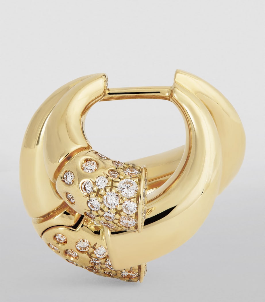 Tabayer Yellow Gold and Pavé Diamond Oera Edition 3 Triple Hoop Earrings Yellow Gold Image 3