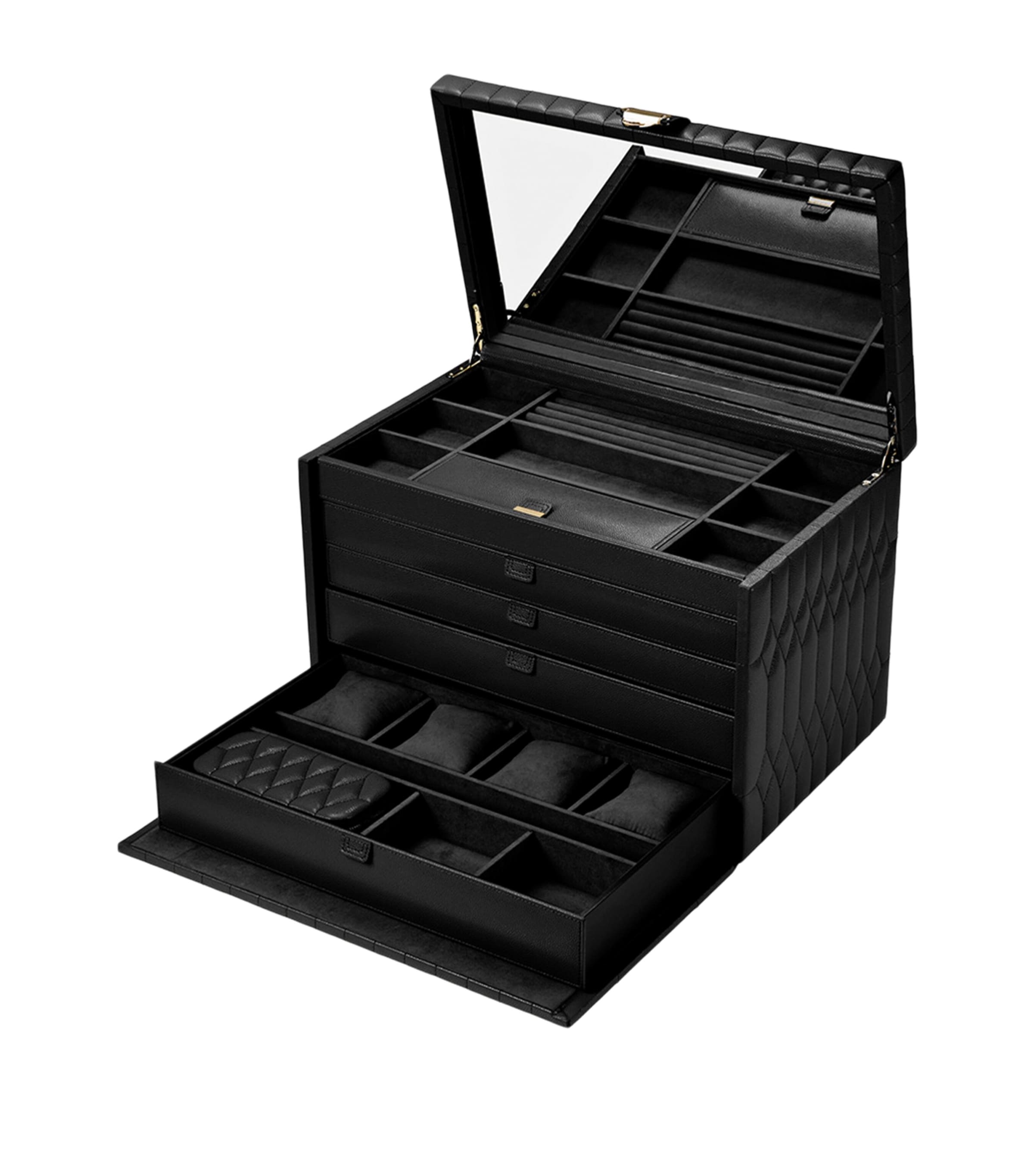 WOLF Extra-Large Lauren Jewellery Box Black Image 4