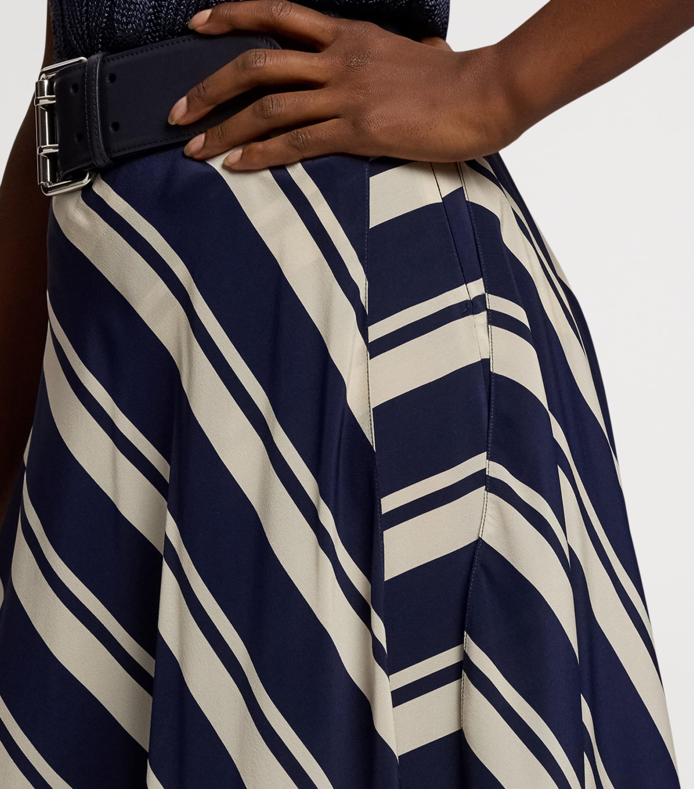 Silk Tilda Striped Maxi Skirt BLUE Image 10