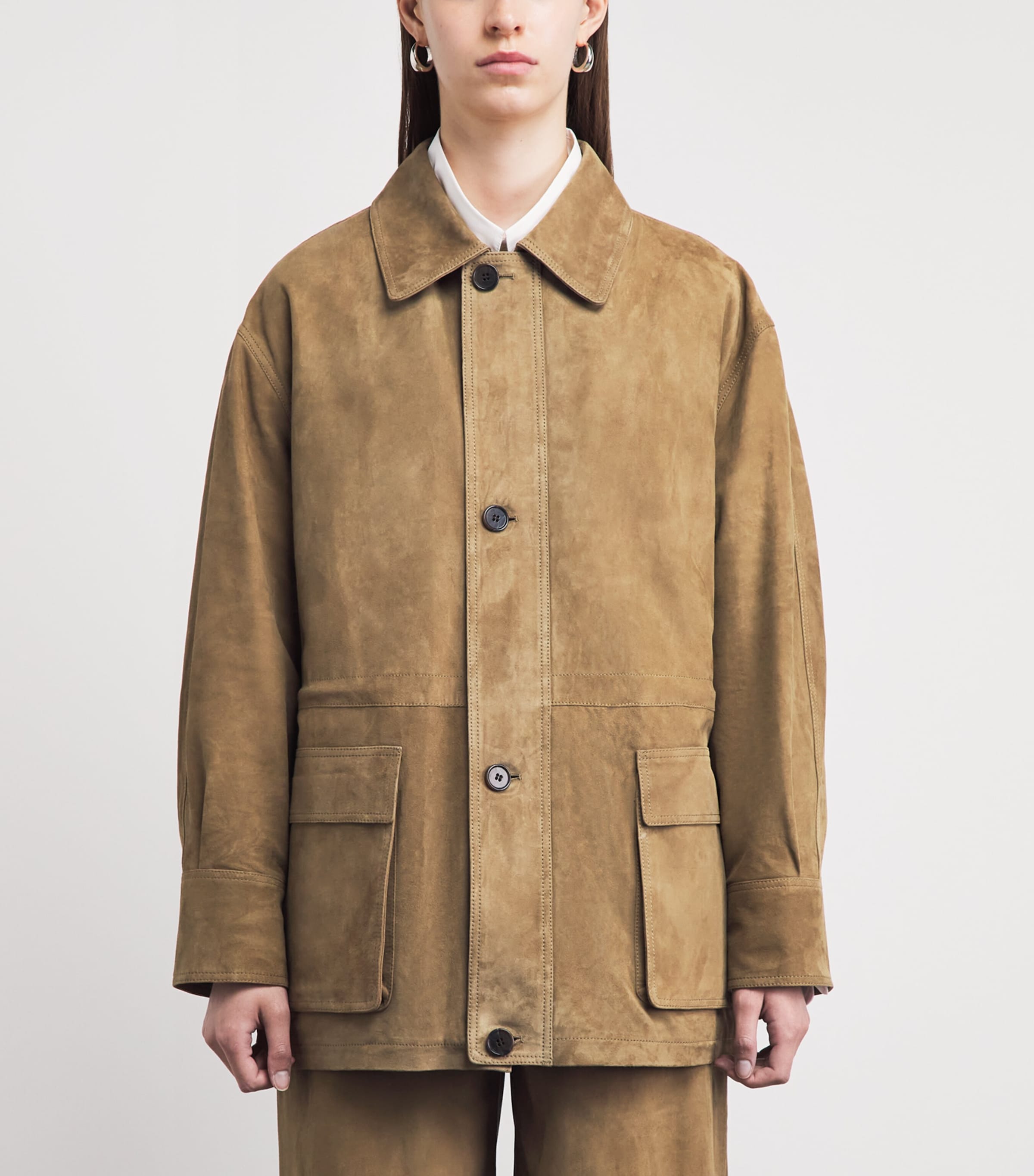 Arma Womens Lamb Suede Mira Jacket Olive Image 4