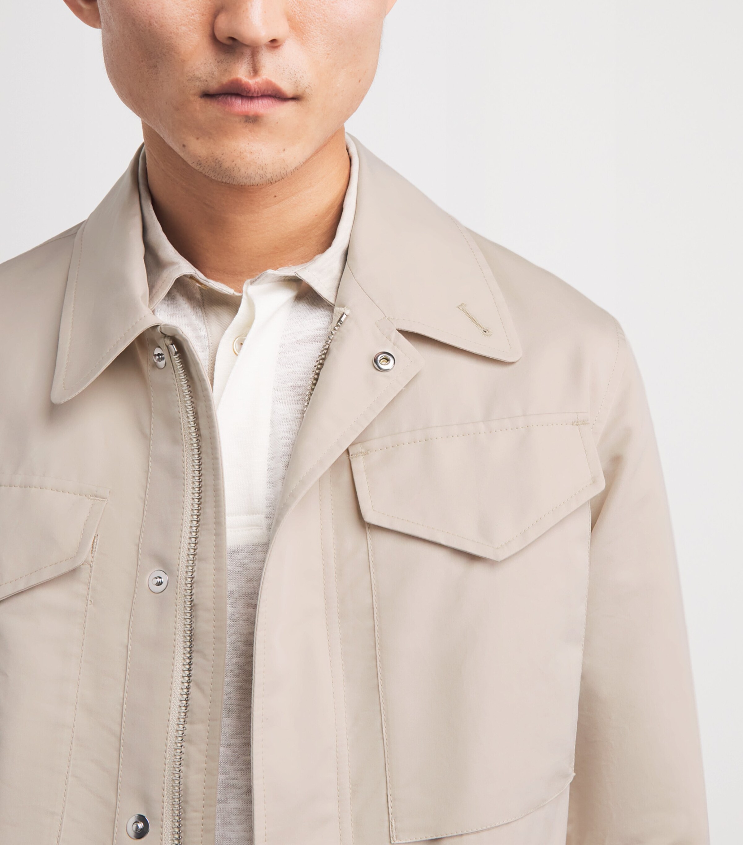Eleventy Mens Cotton-Silk Safari Jacket Sabbia Image 6