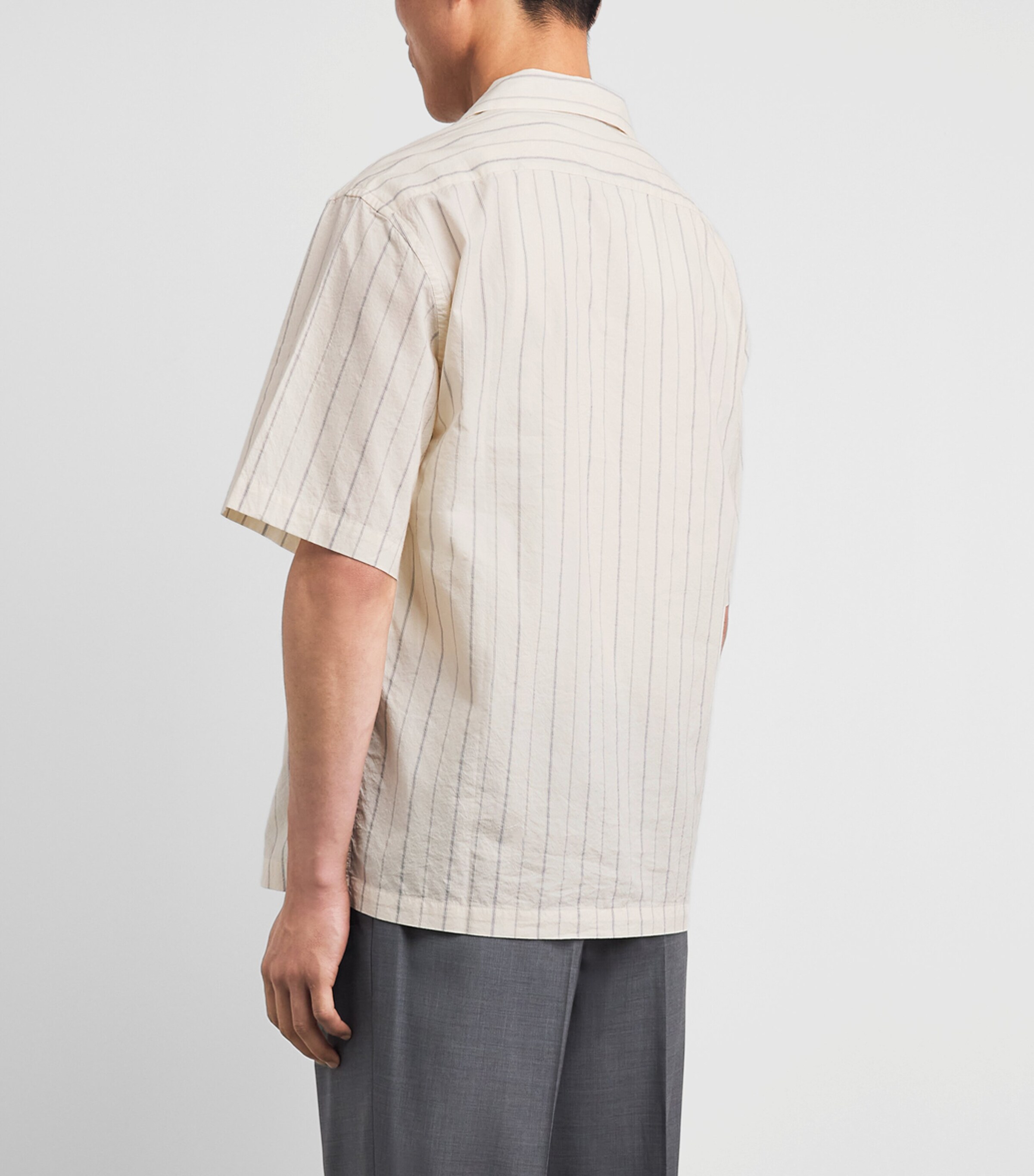 Barena Mens Cotton Bowling Shirt Navy Image 5