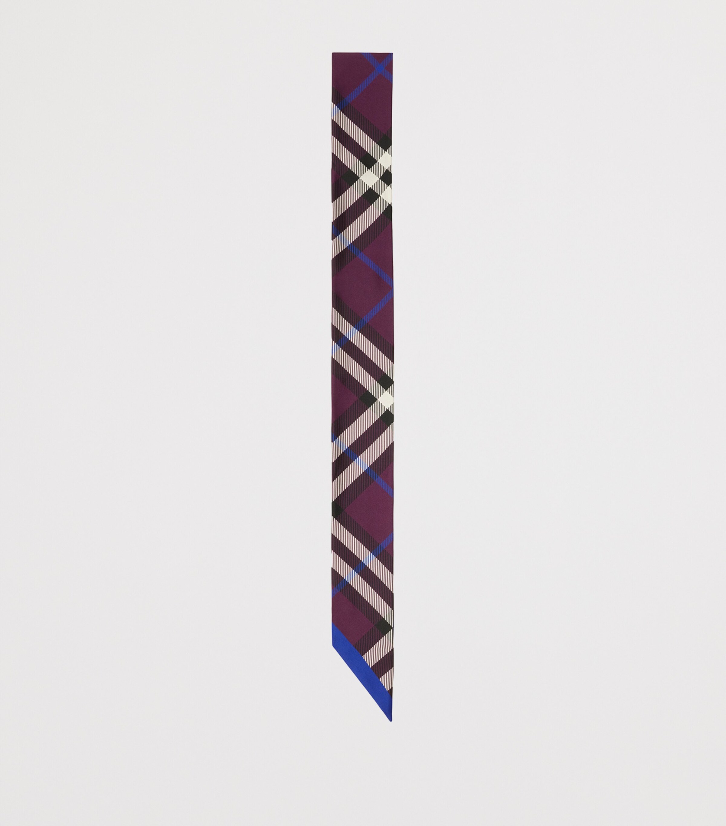 Burberry Silk Skinny Check Scarf Pansy Image 2
