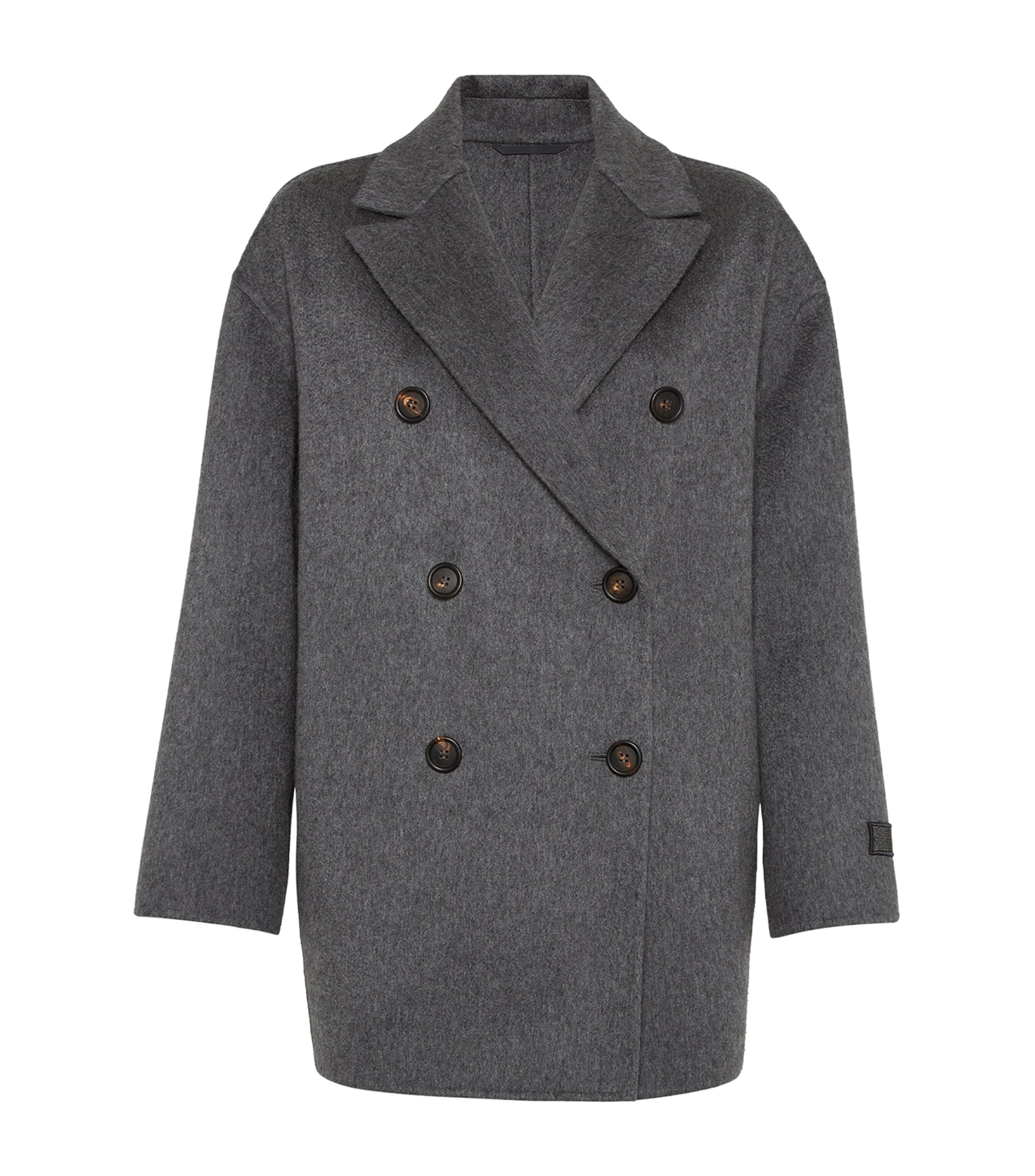 Brunello Cucinelli Hand-finished Caban Jacket In Grey