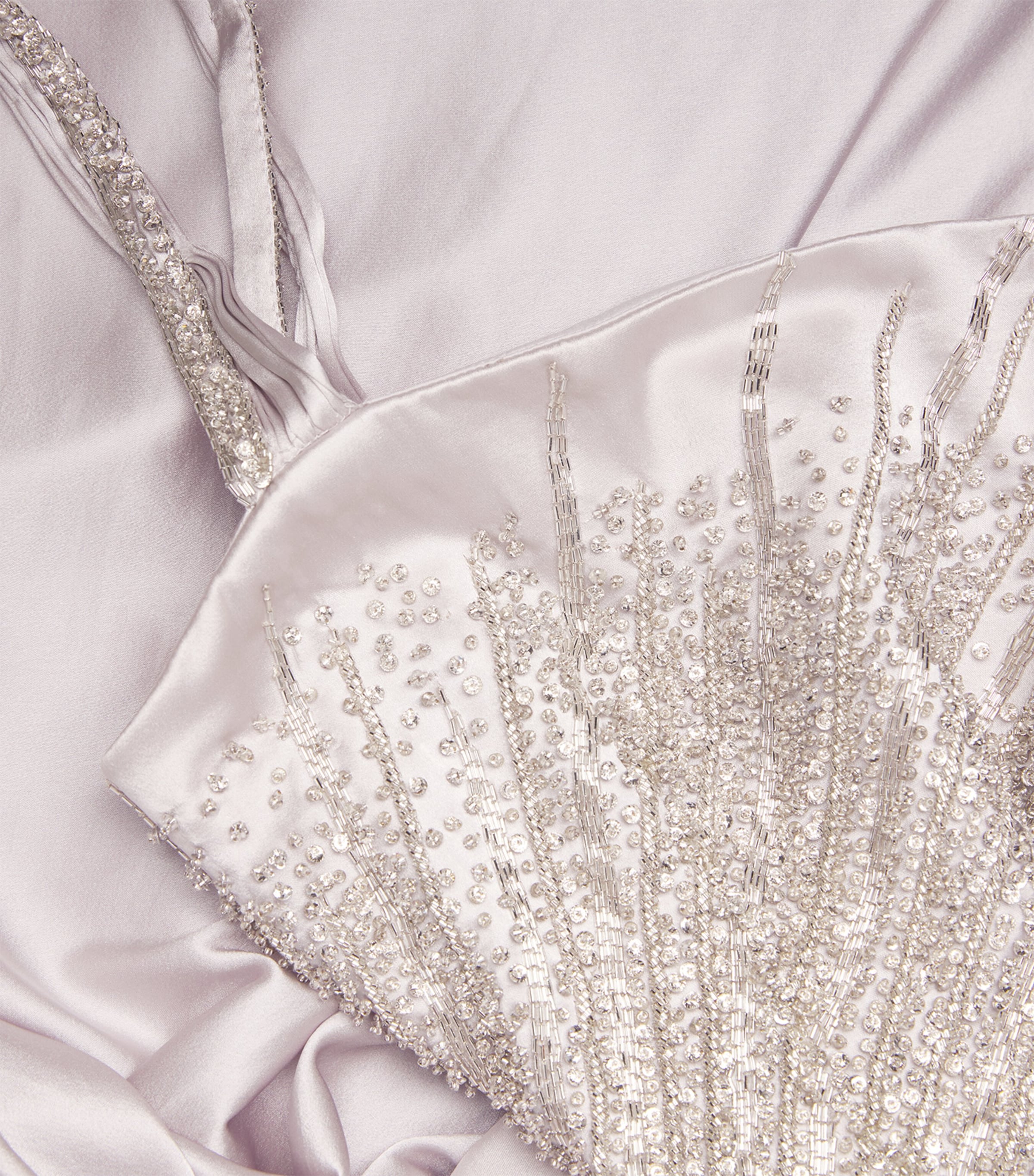 Stretch-Silk Crystal-Embellished Gown SILVER ASH Image 5