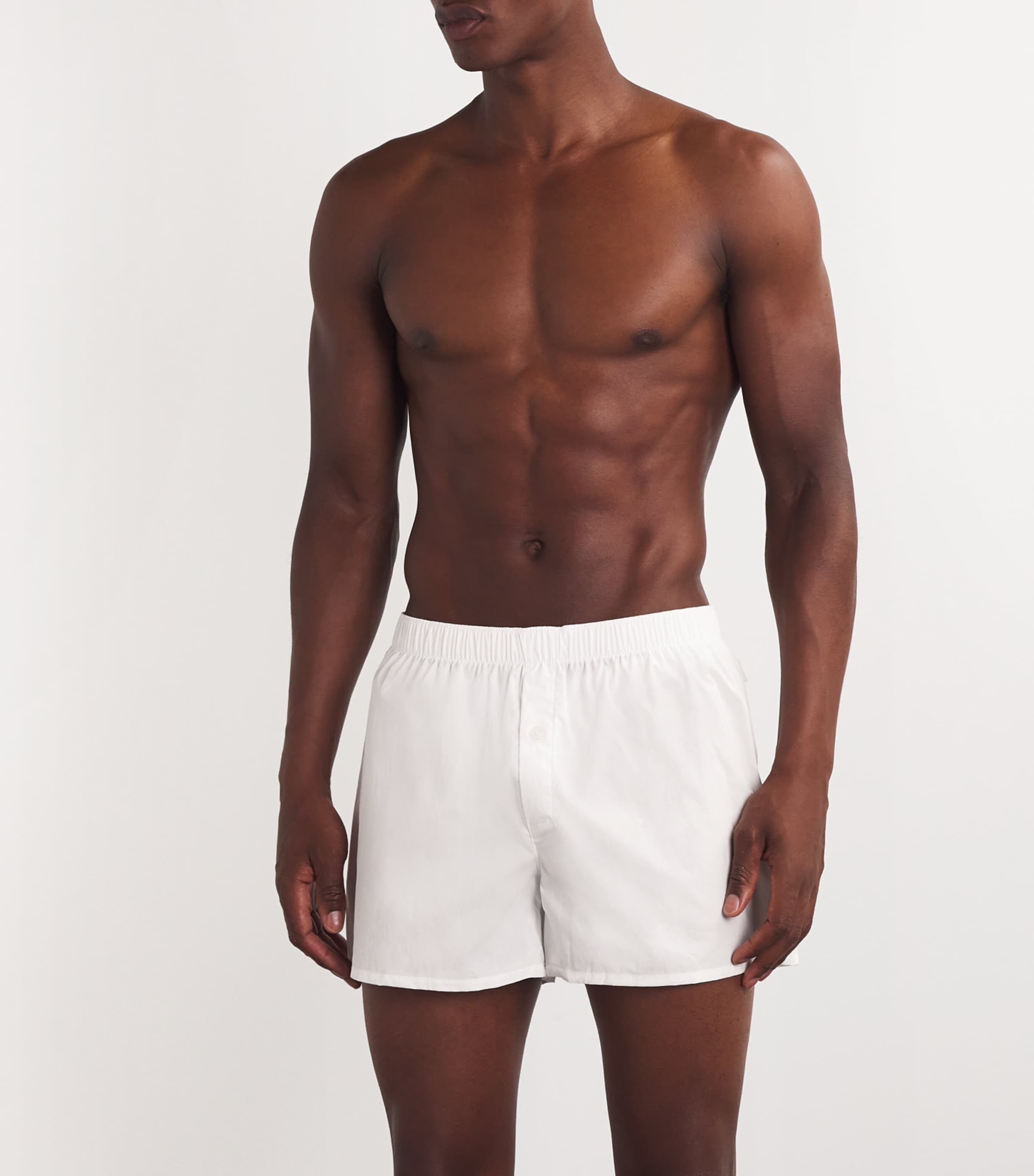 Woven Plain Boxer Shorts WHITE Image 2