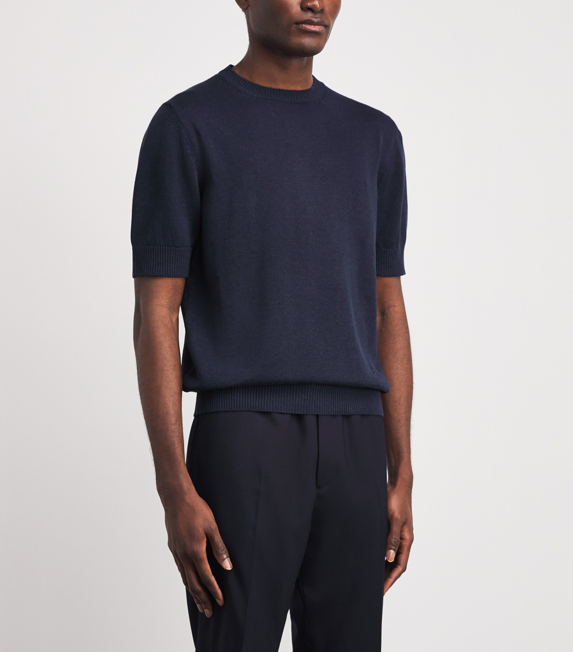 Isaia Mens Silk-Linen T-Shirt Image 4