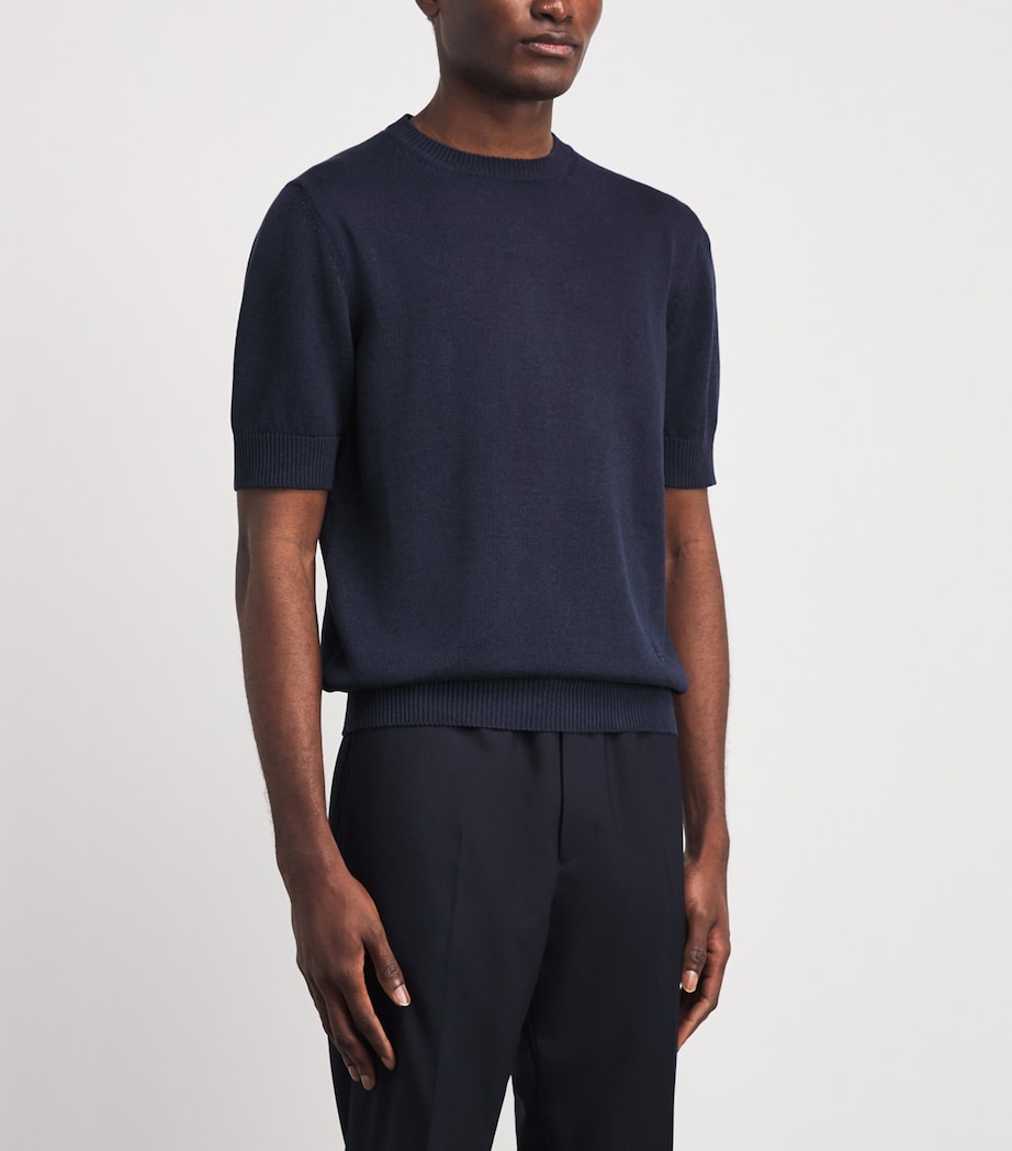 Isaia Mens Silk-Linen T-Shirt Image 4