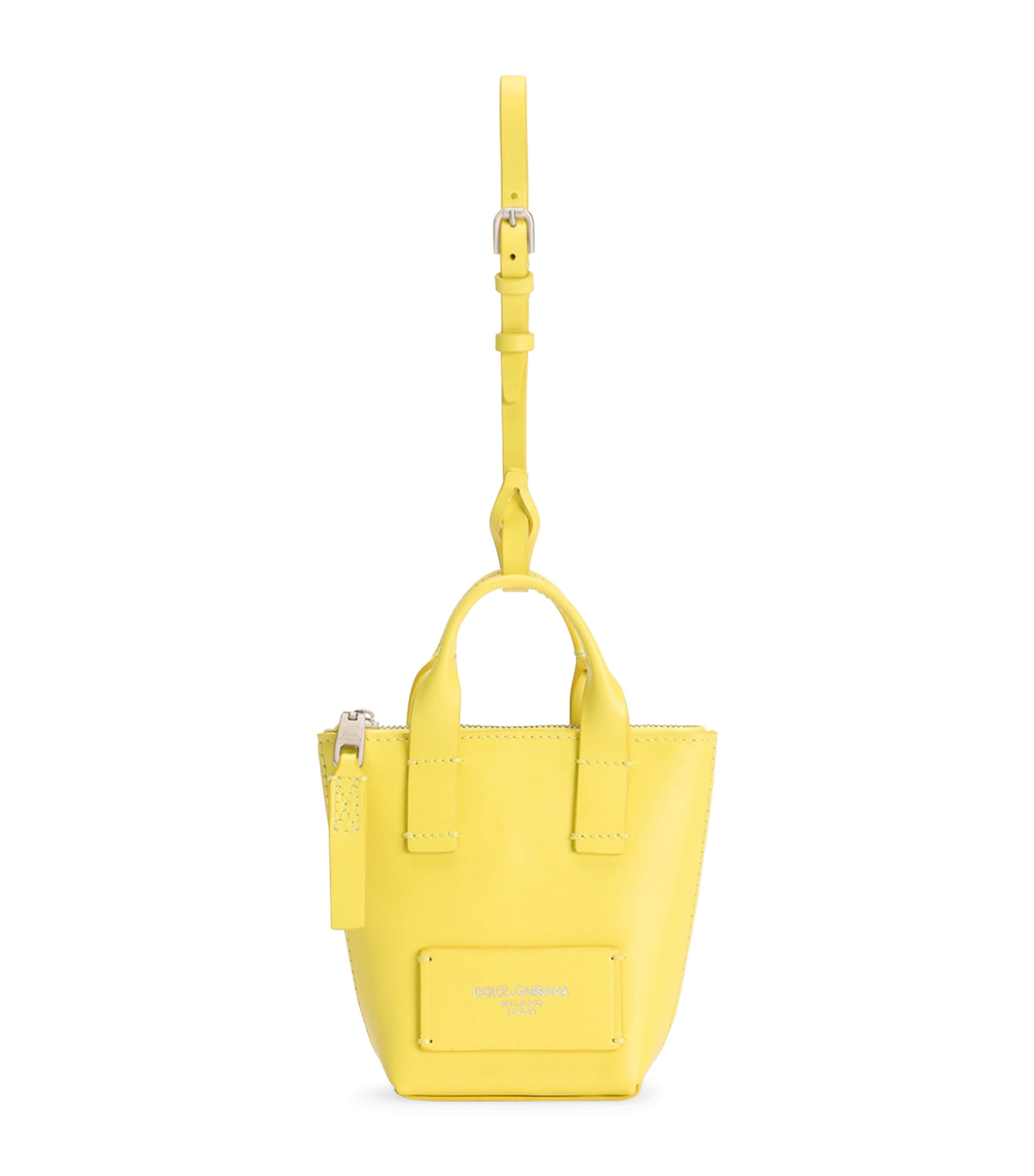 Dolce & Gabbana Calfskin Adamo Mini Bag Charm In Yellow