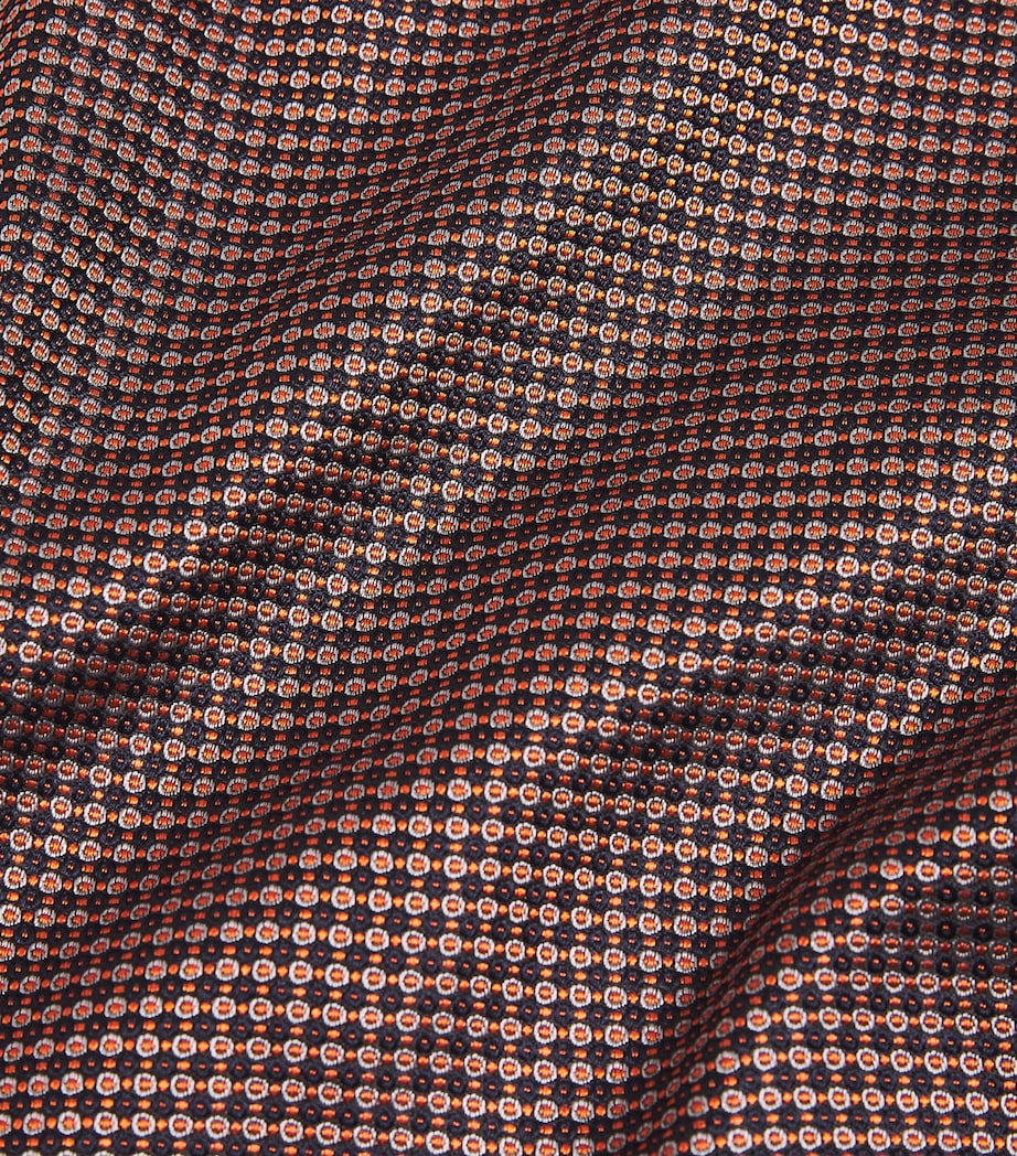 Silk Jacquard Pocket Square NAVY Image 5