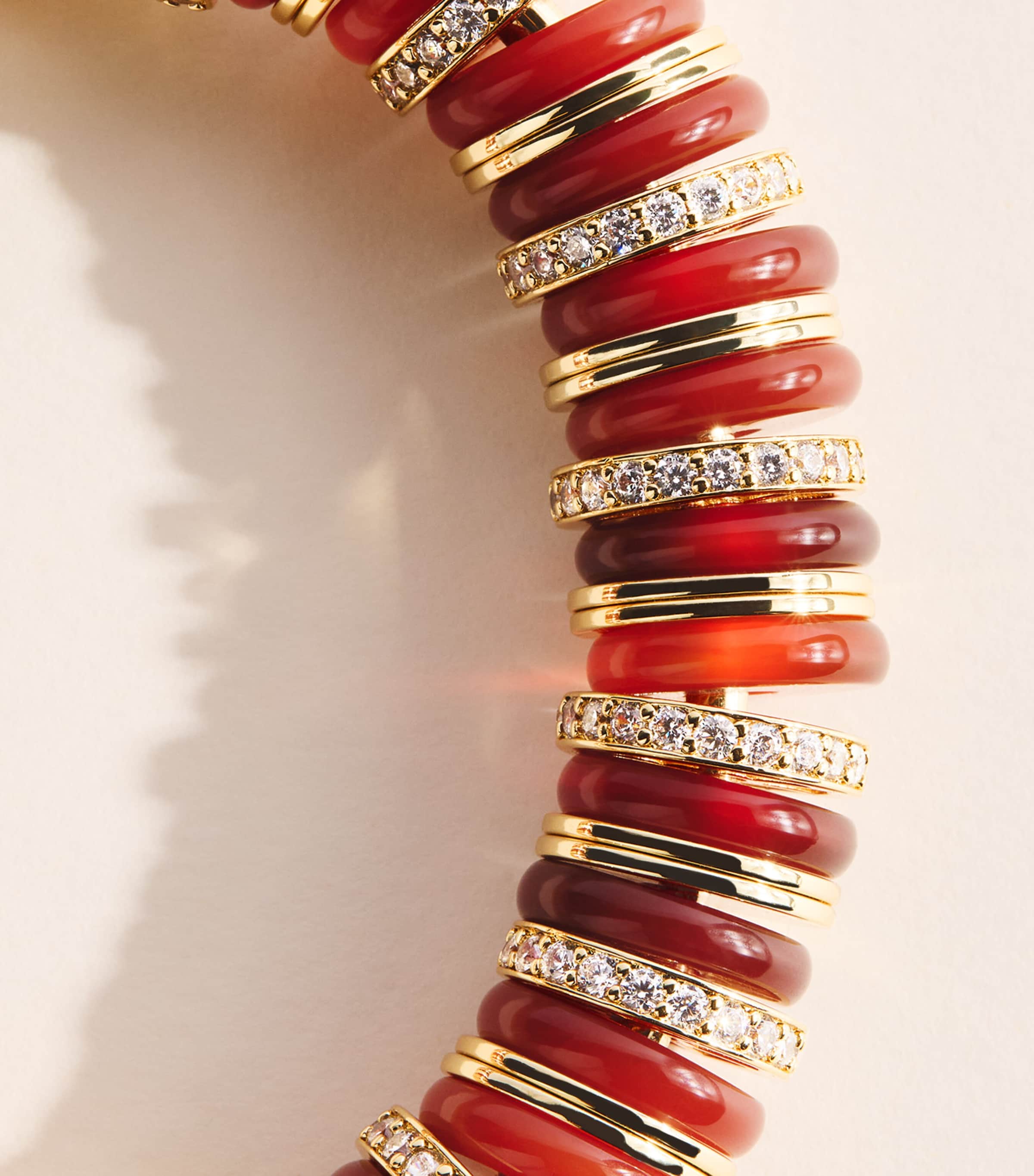 Eddie Borgo Gold-Plated Amber, Carnelian and Pavé Crystal Lenox Bracelet Gold Image 3