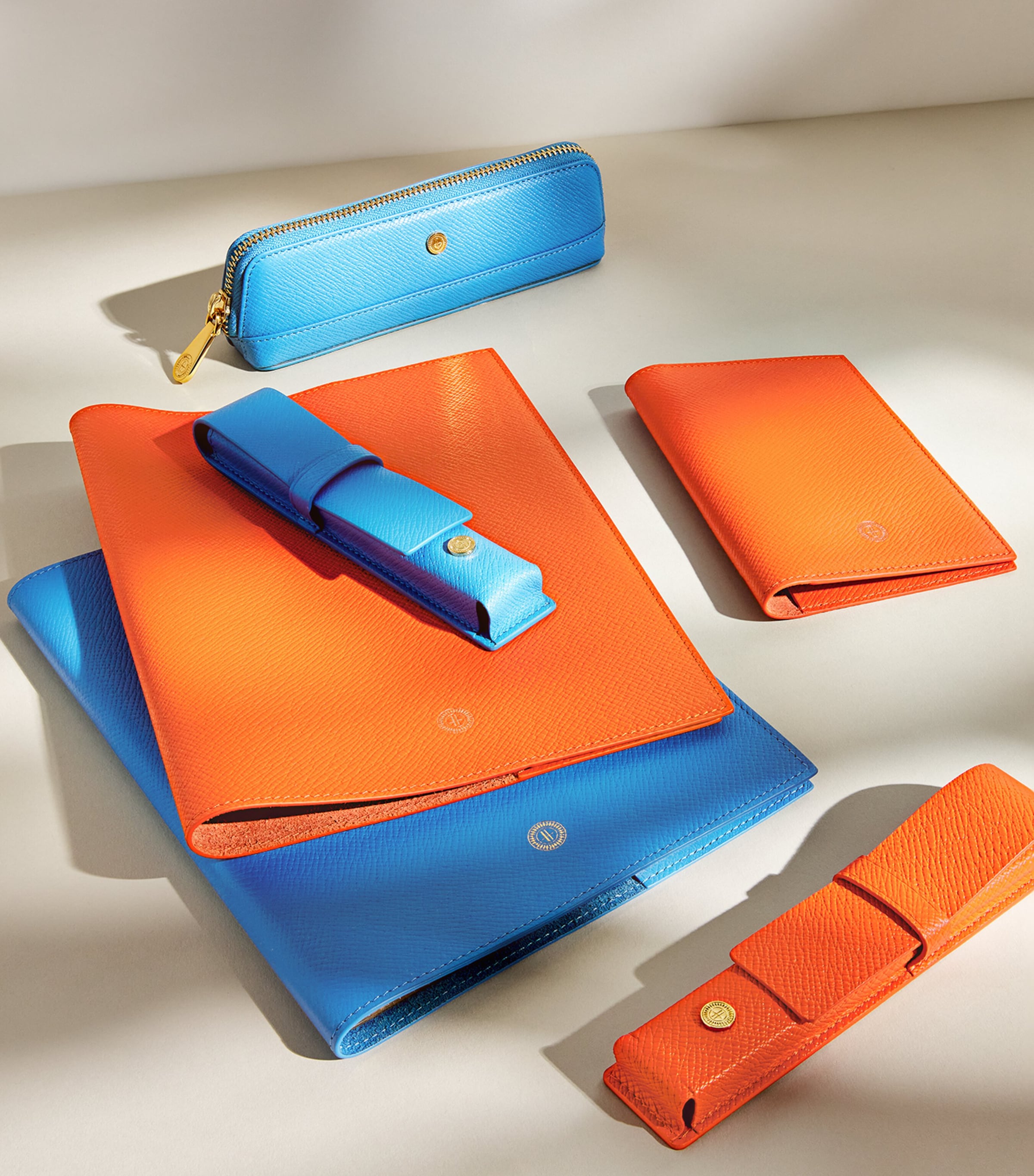 Harrods Leather Refillable Sleeve and Notepad Orange Image 5