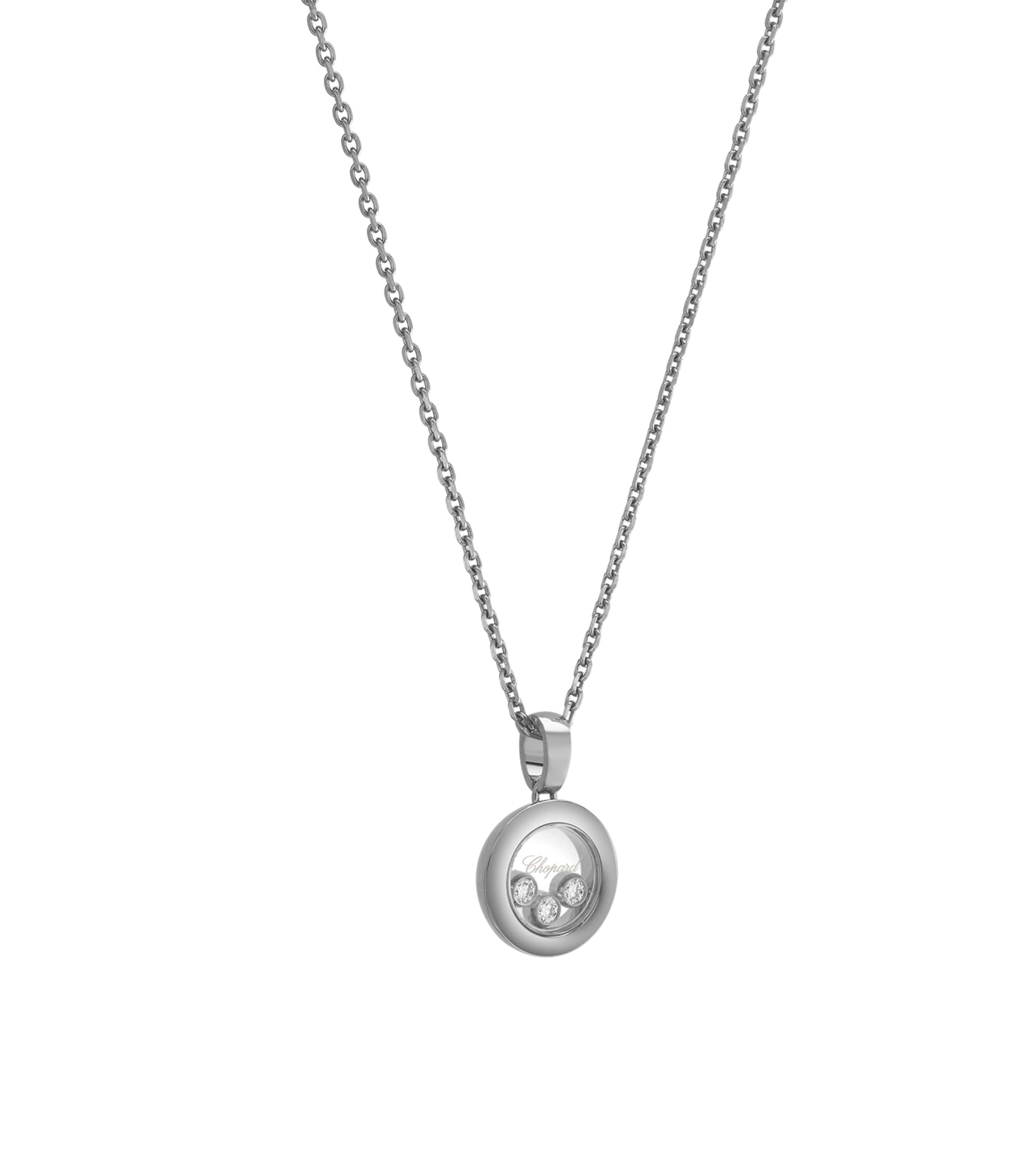 White Gold and Diamond Happy Diamonds Icons Pendant Necklace 18K WHITE GOLD Image 2