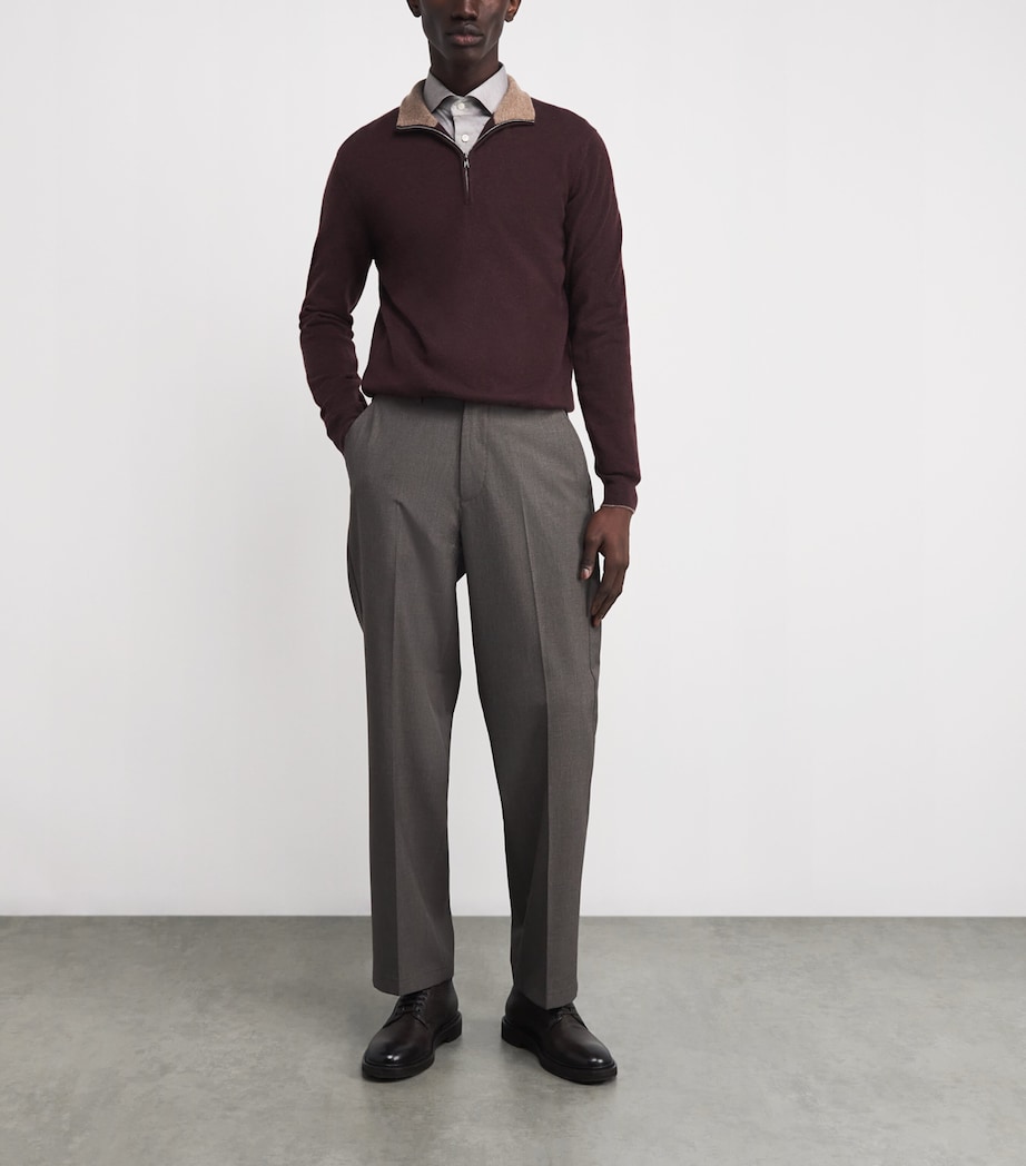 Cashmere Half-Zip Sweater A.32-VINO Image 2