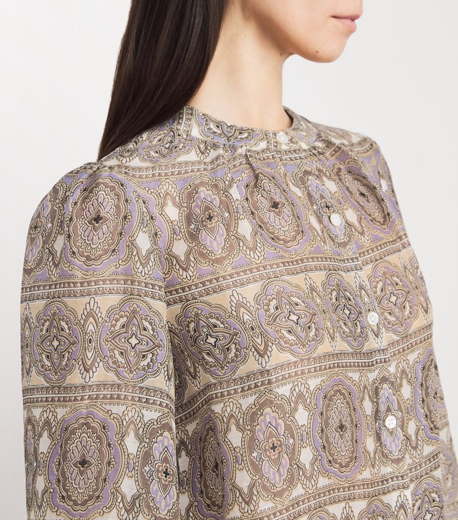 Linen-Silk Ashlynn Blouse N0684 STN KHK MLT Image 6