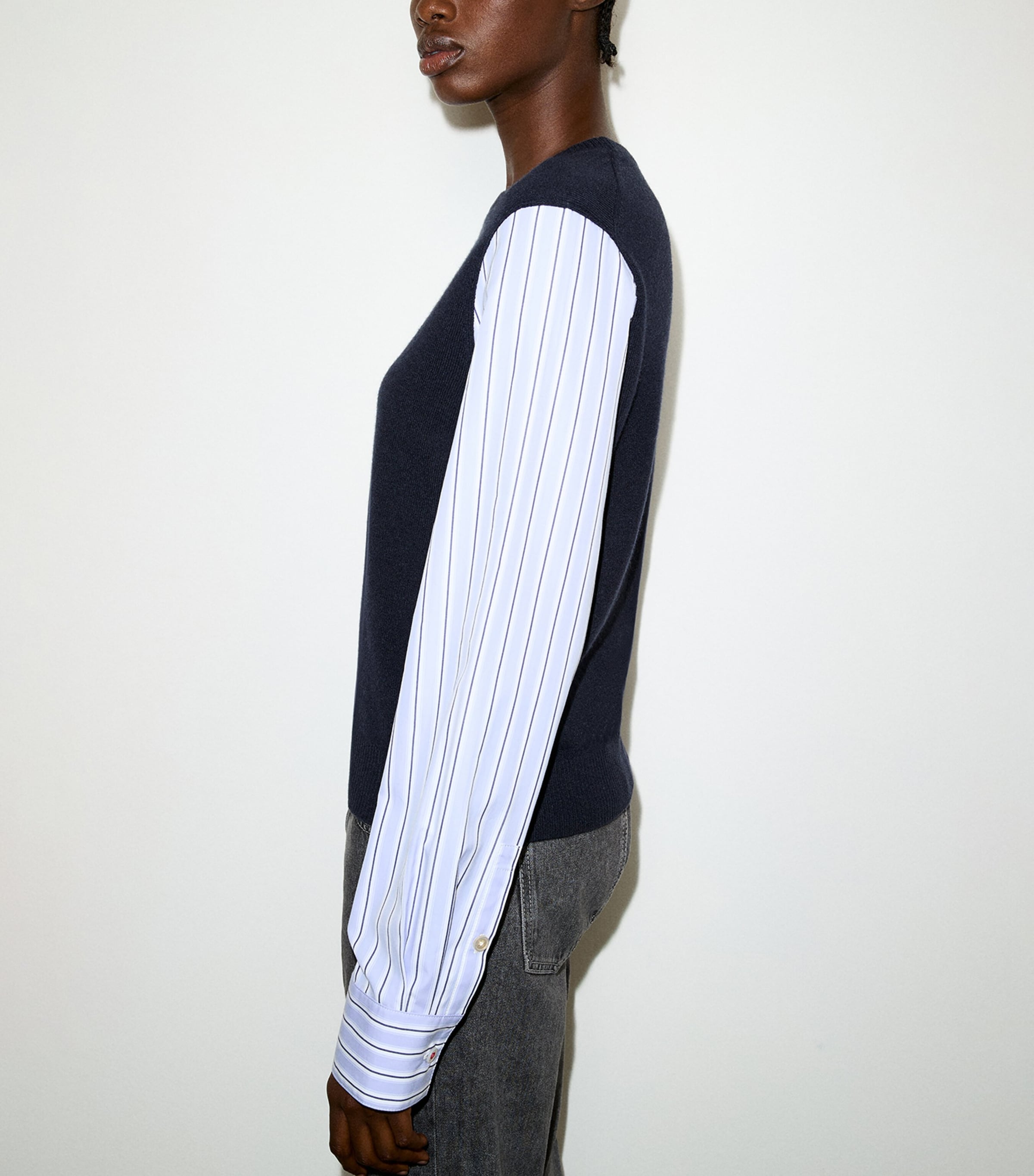 MAX&Co. Womens Wool Hybrid Sweater Navy Image 5