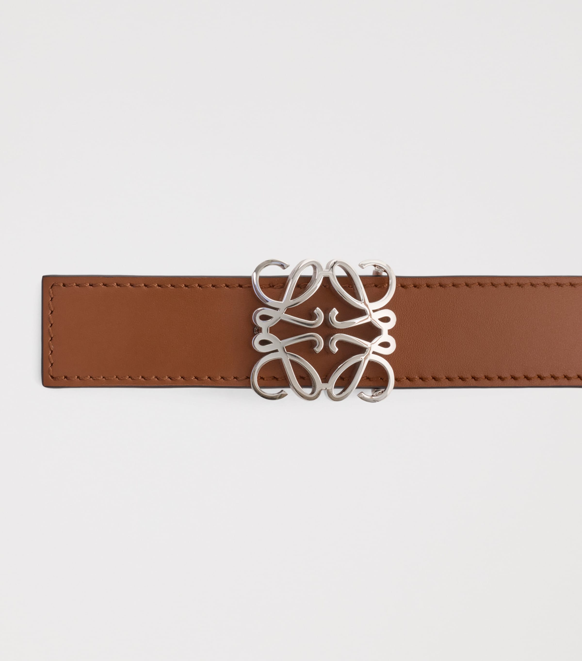 LOEWE Leather Reversible Anagram Bombé Belt Sunrise Orange Image 3