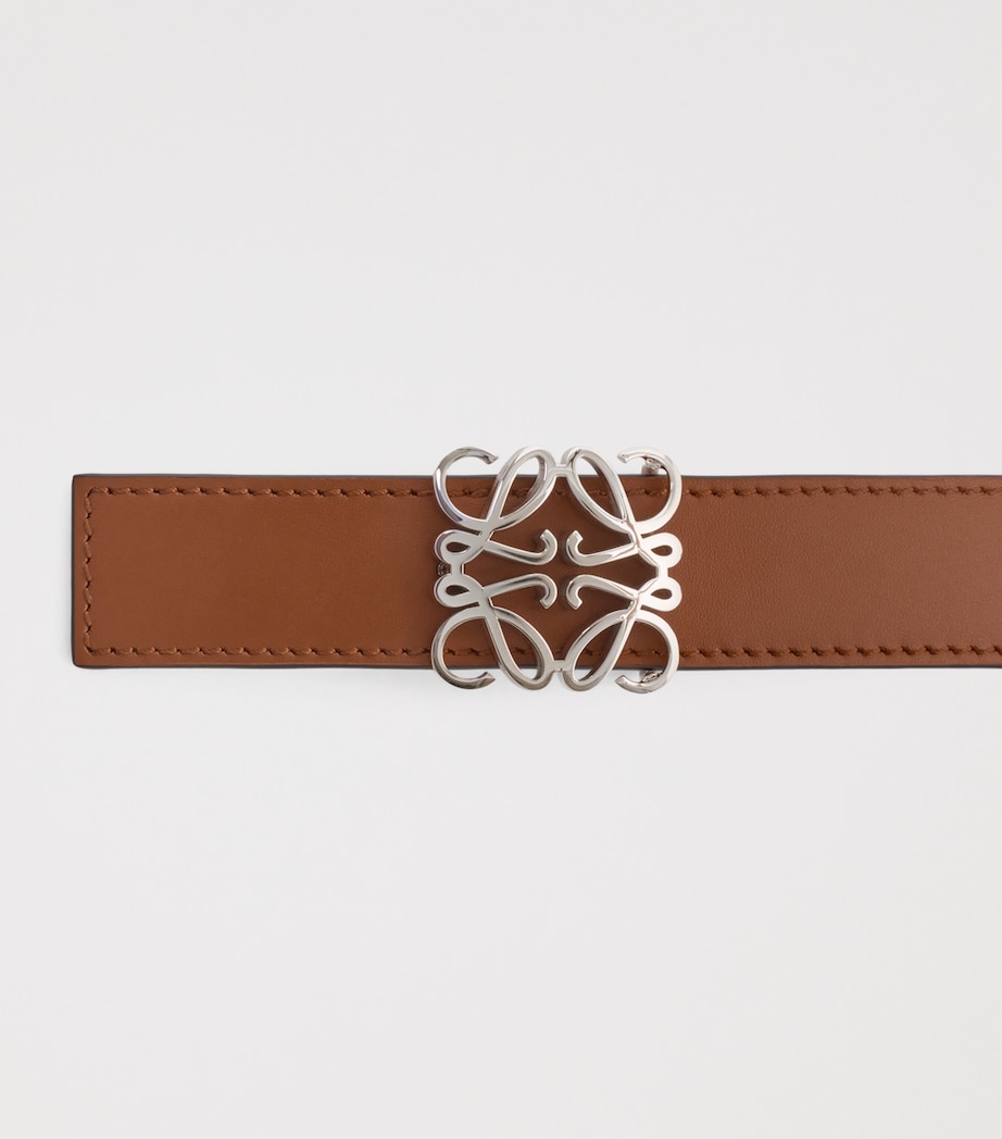LOEWE Leather Reversible Anagram Bombé Belt Sunrise Orange Image 3
