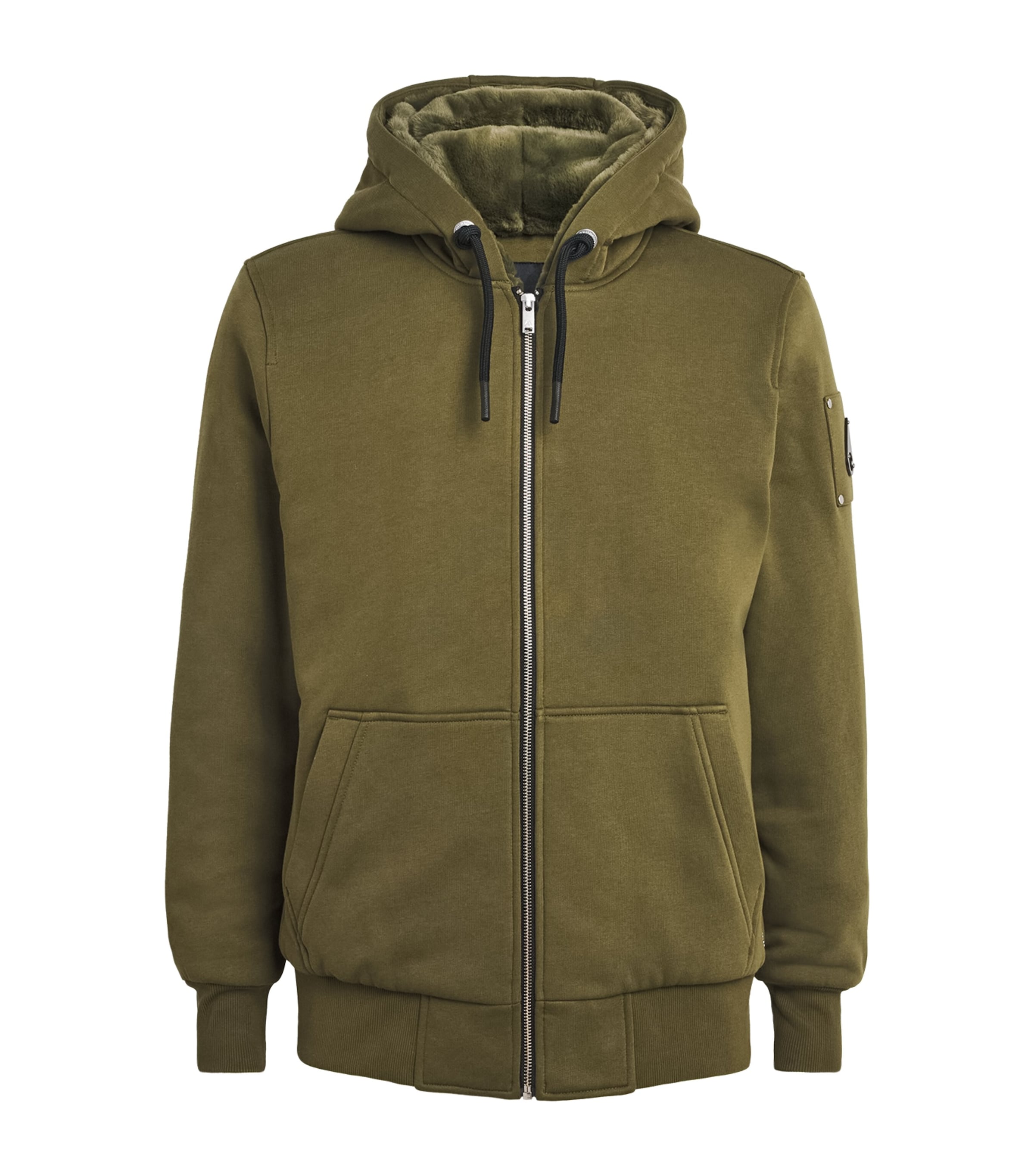 Moose Knuckles Zip-up Bunny Hoodie In Green