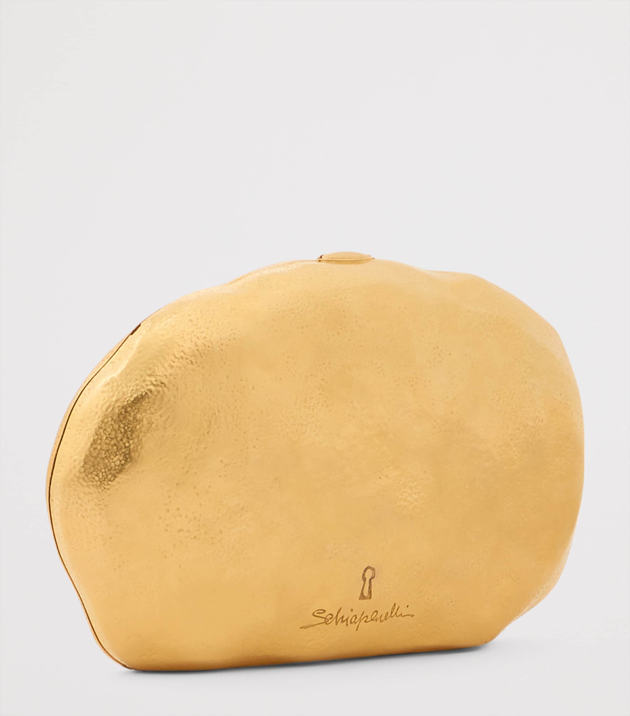 Schiaparelli Metallic Leather Mouth Bijoux Clutch Bag Gold Image 2