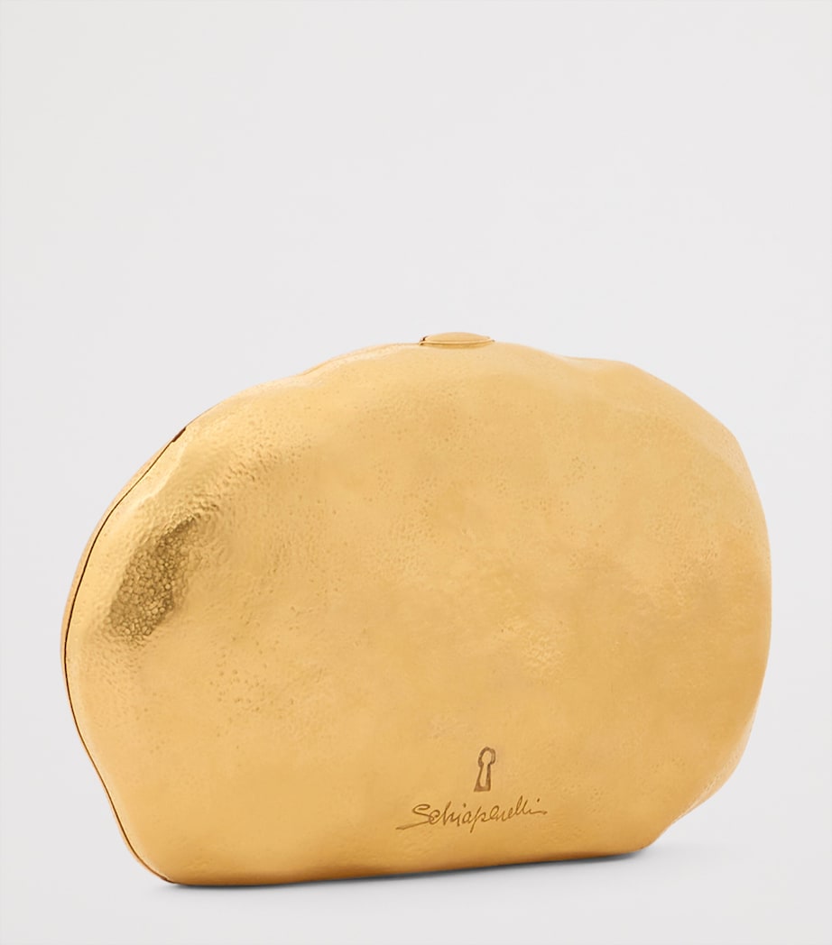 Schiaparelli Metallic Leather Mouth Bijoux Clutch Bag Gold Image 2