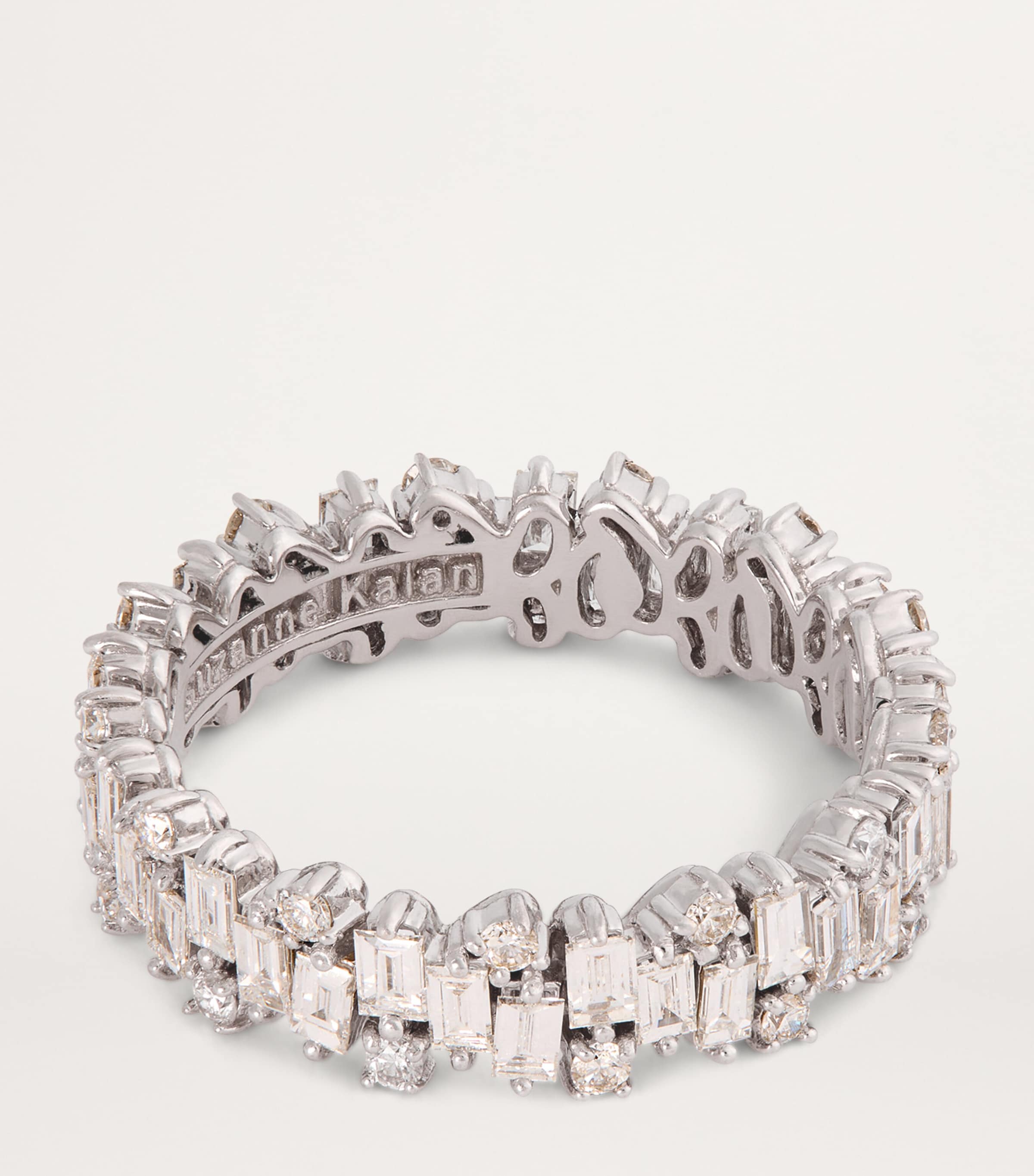 White Gold and Diamond Shimmer Eternity Ring 18K WG/WD Image 4