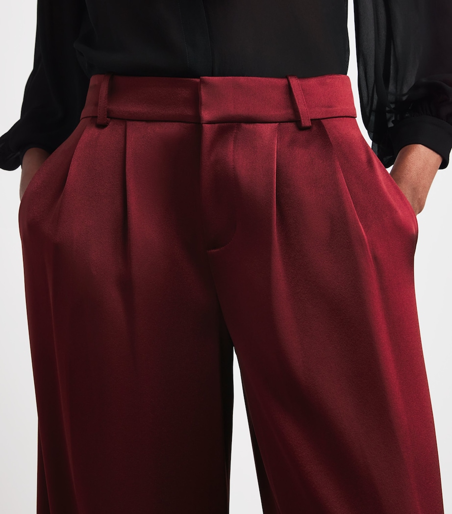 Satin Kennedy Wide-Leg Trousers I606 OXBLOOD Image 6