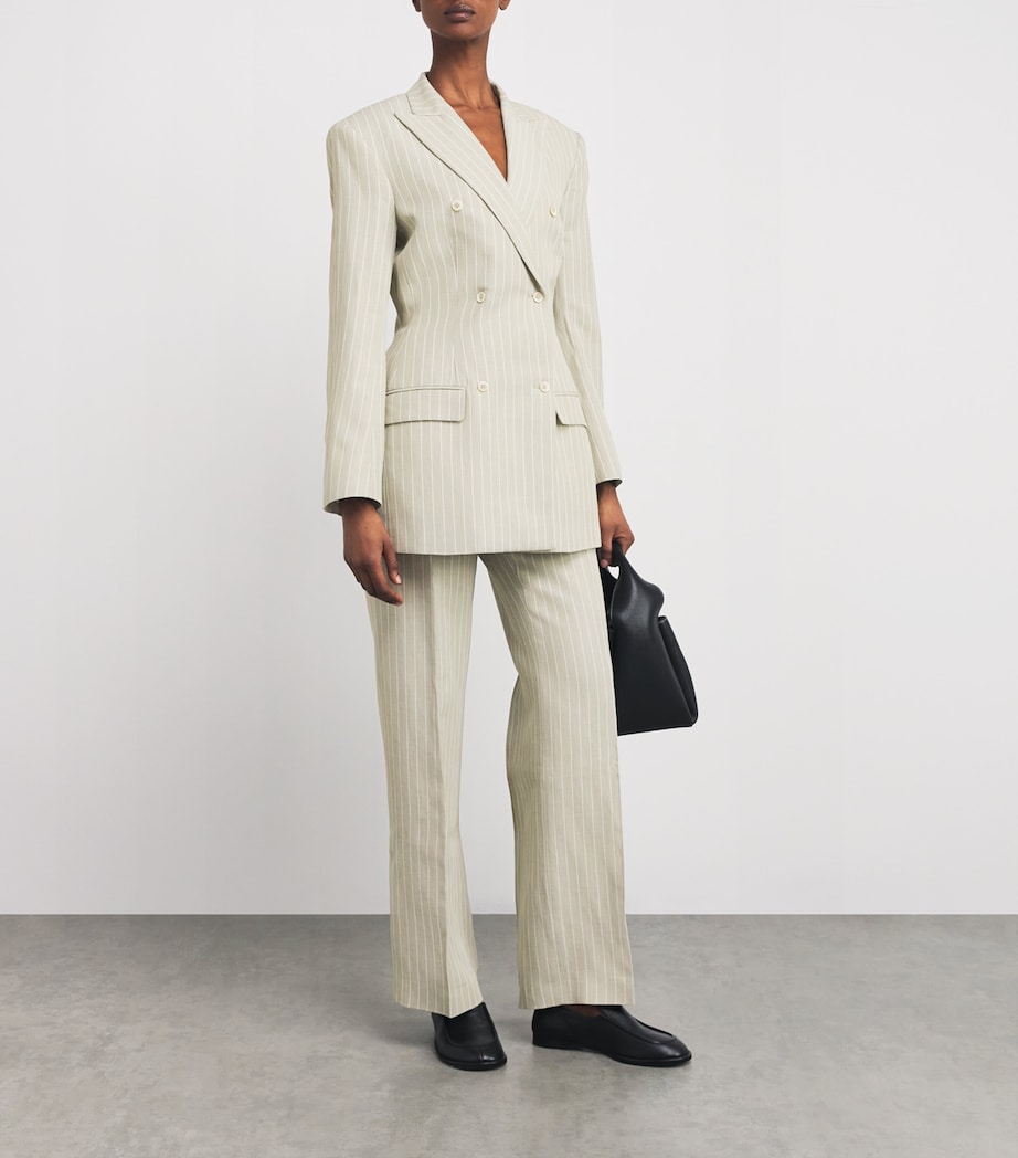 Pinstripe Straight-Leg Trousers VR1 ARGILLA/BIANCO Image 2