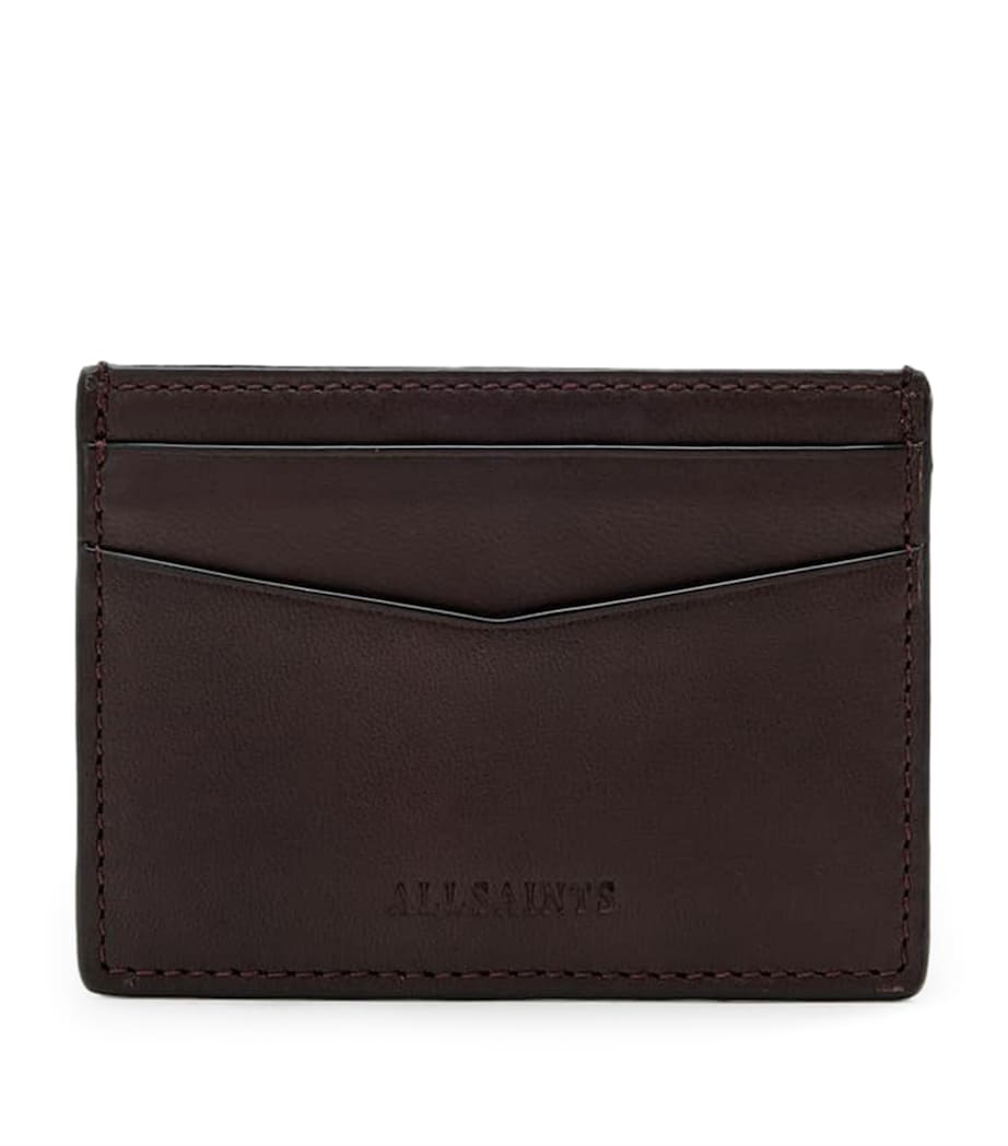 AllSaints Leather Delph Cardholder Bitter Brown Image 1
