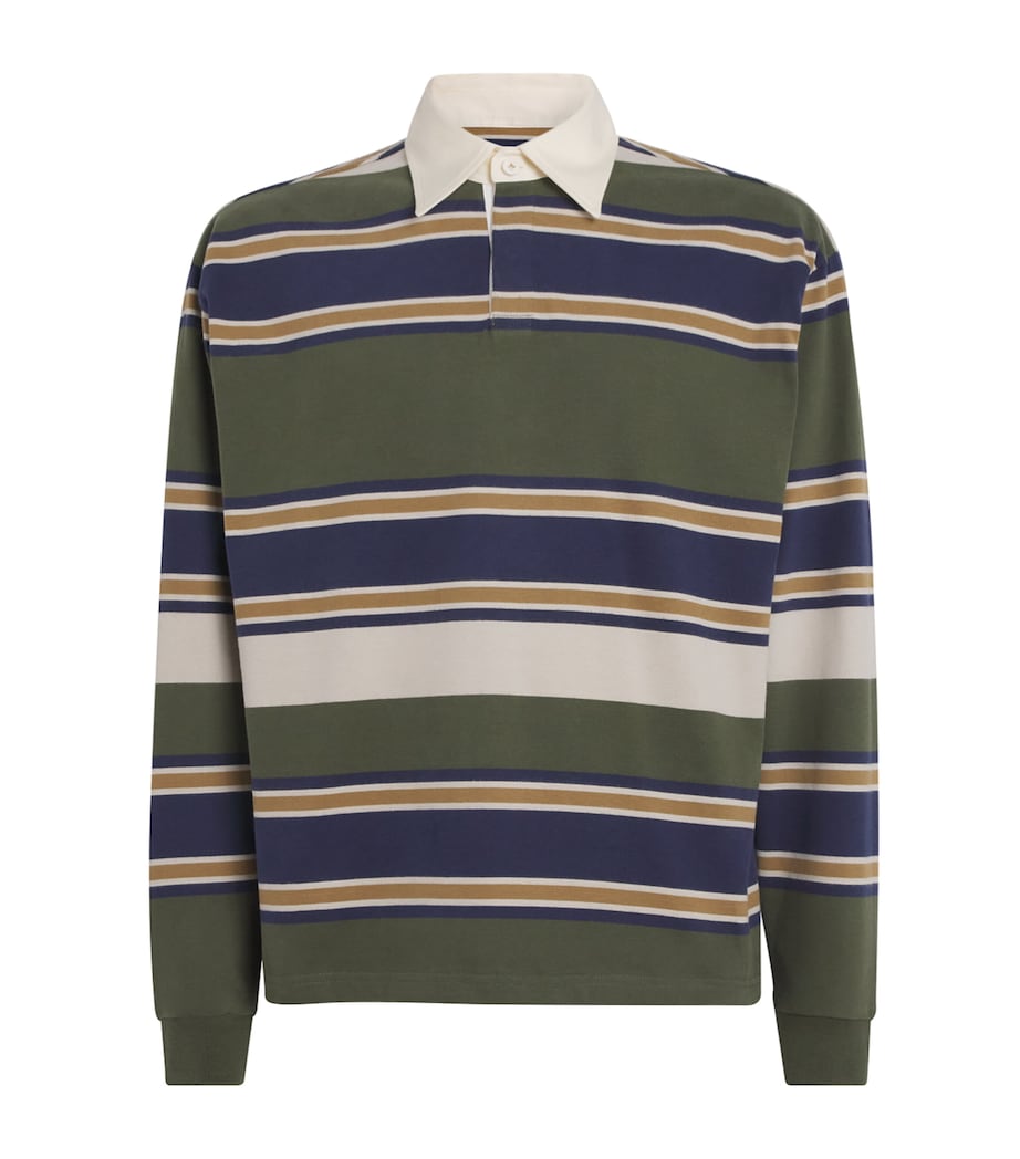 Cotton Stripe Rugby Shirt GRNRS Image 1